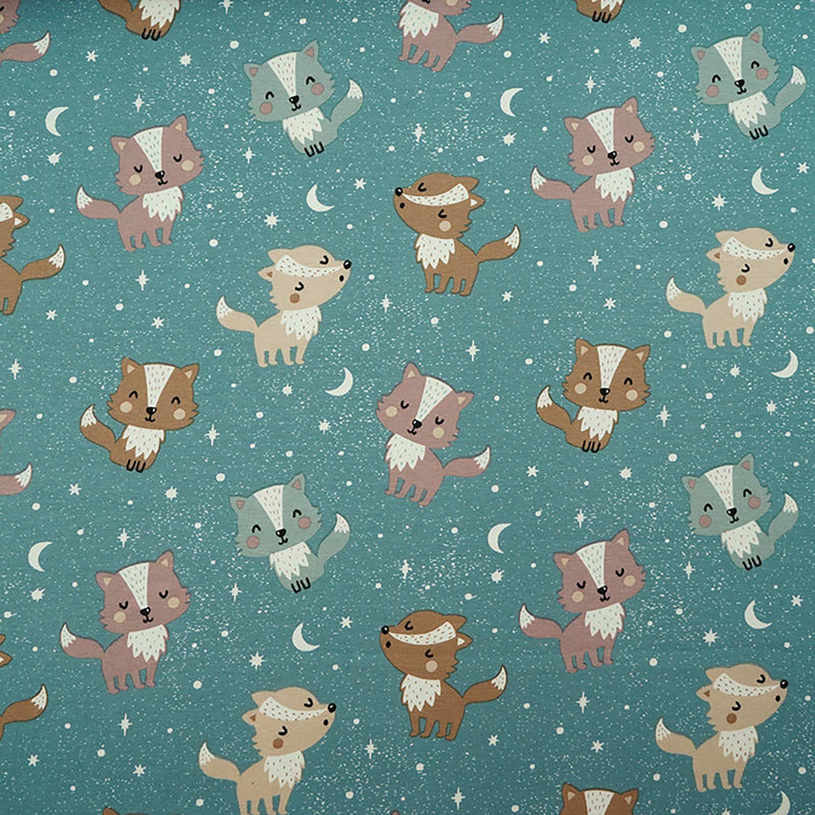 Stoffonkel Stoff Biojersey Kinderstoff kleiner Wolf ab 0,5x1,65m