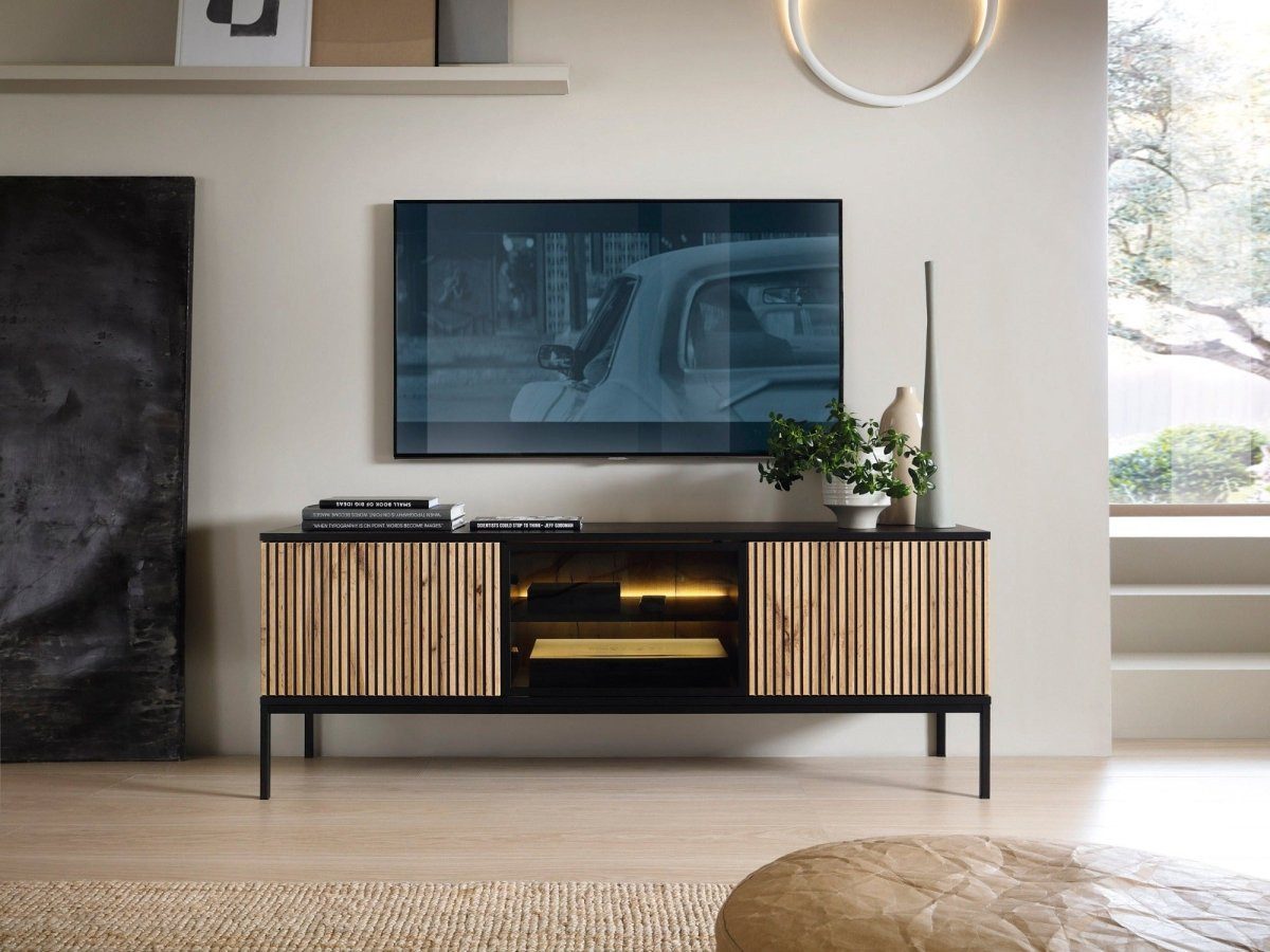 Luxusbetten24 TV-Board Designer Lowboard Nayra, inklusive LED-Beleuchtung