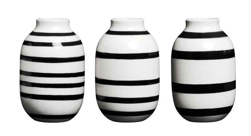 Kähler Dekovase Kähler Omaggio Miniatur Vasen schwarz 3 Stck. (12800)