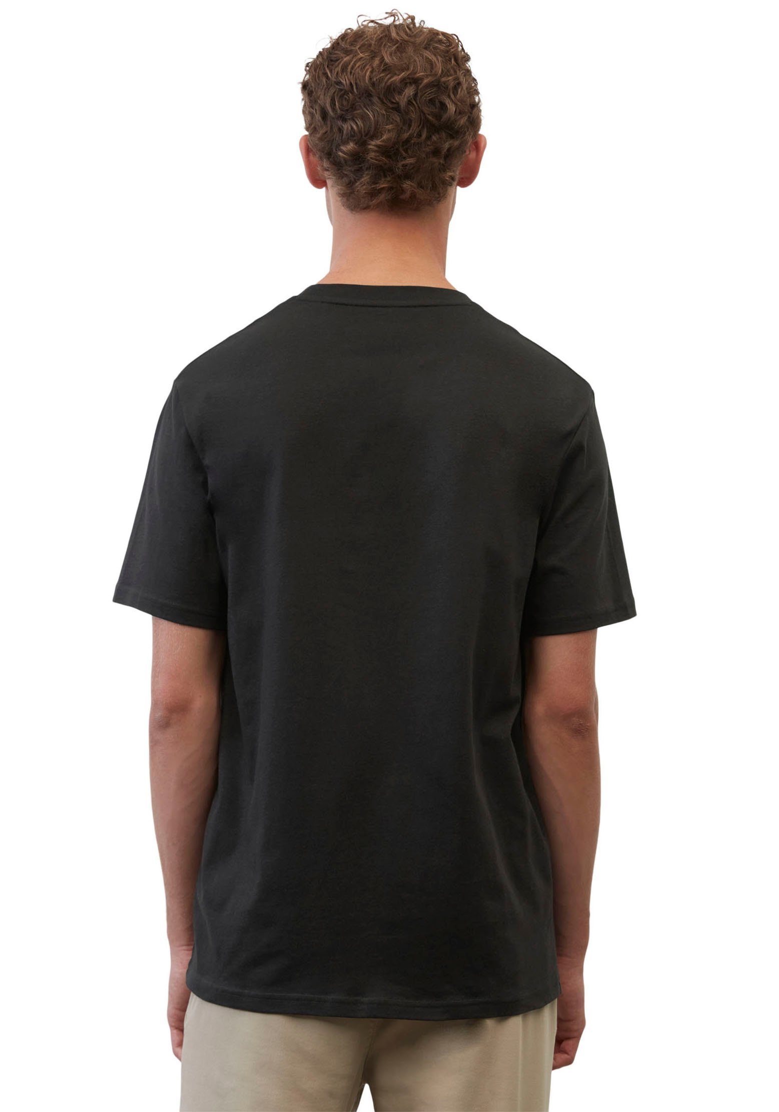 T-Shirt klassisches schwarz O'Polo Marc Logo-T-Shirt