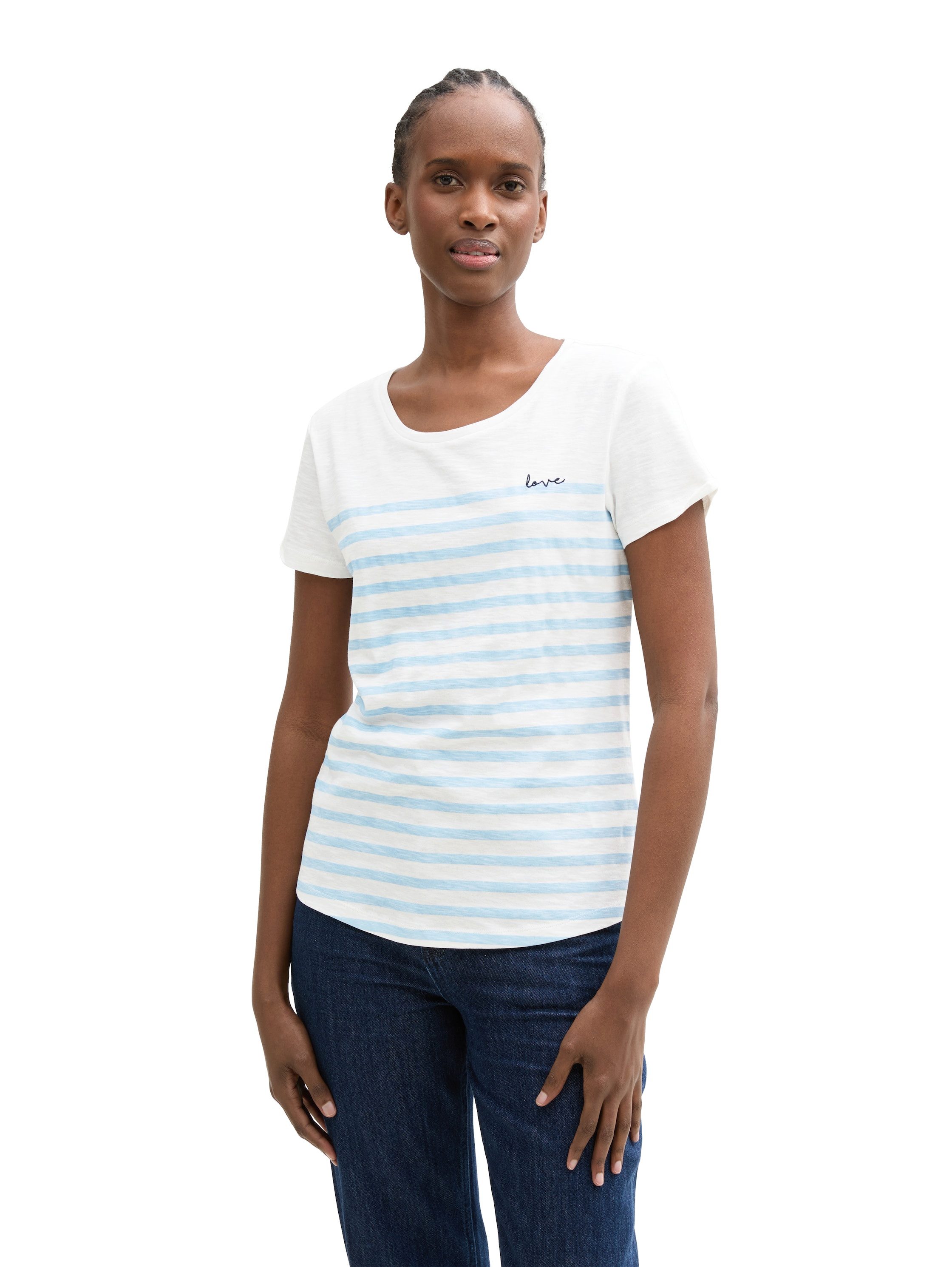 TOM TAILOR Denim T-Shirt mit Streifen günstig online kaufen