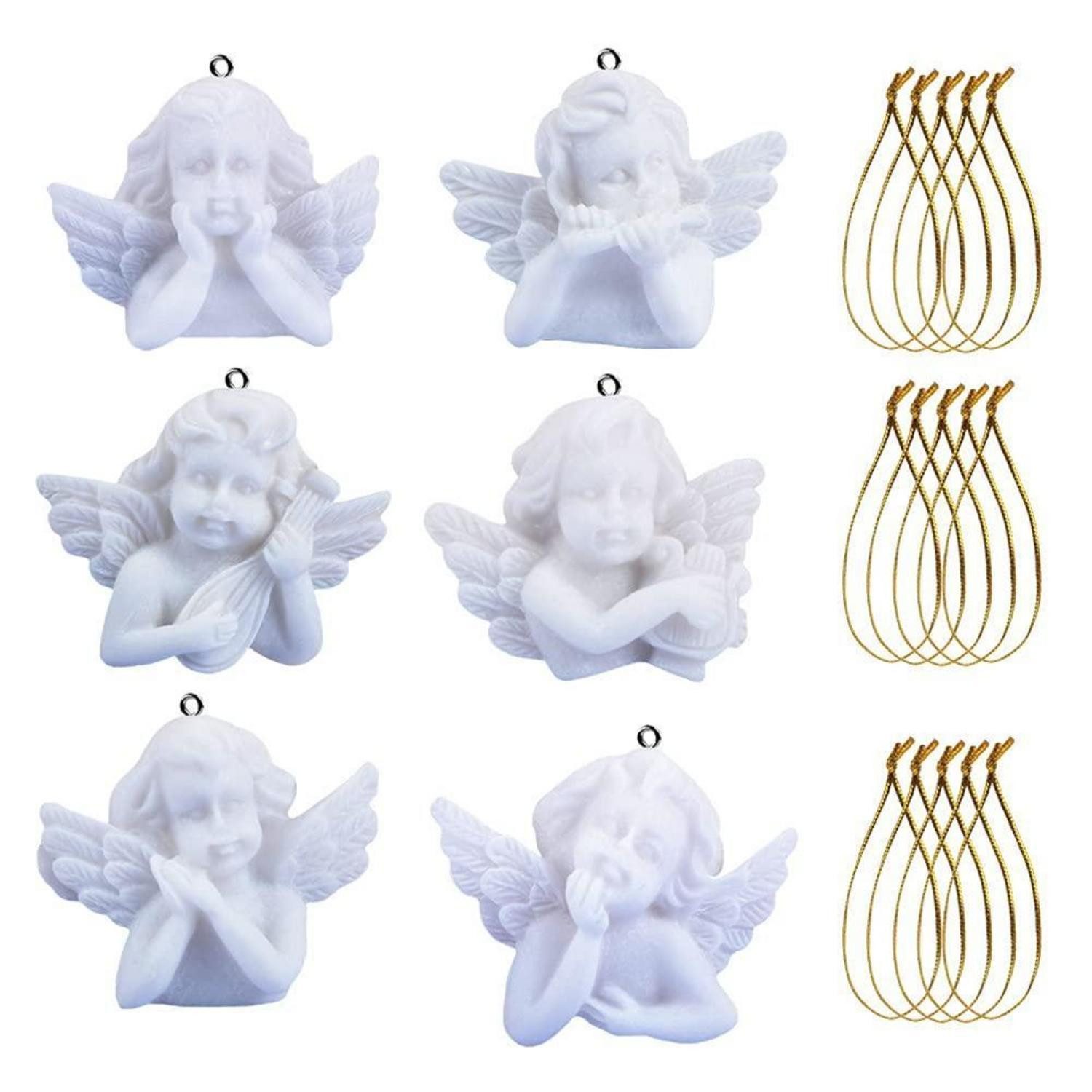 LuxusKollektion Baumbehang Engel Anhänger Weiß 24er Set Mini Deko (24 St)