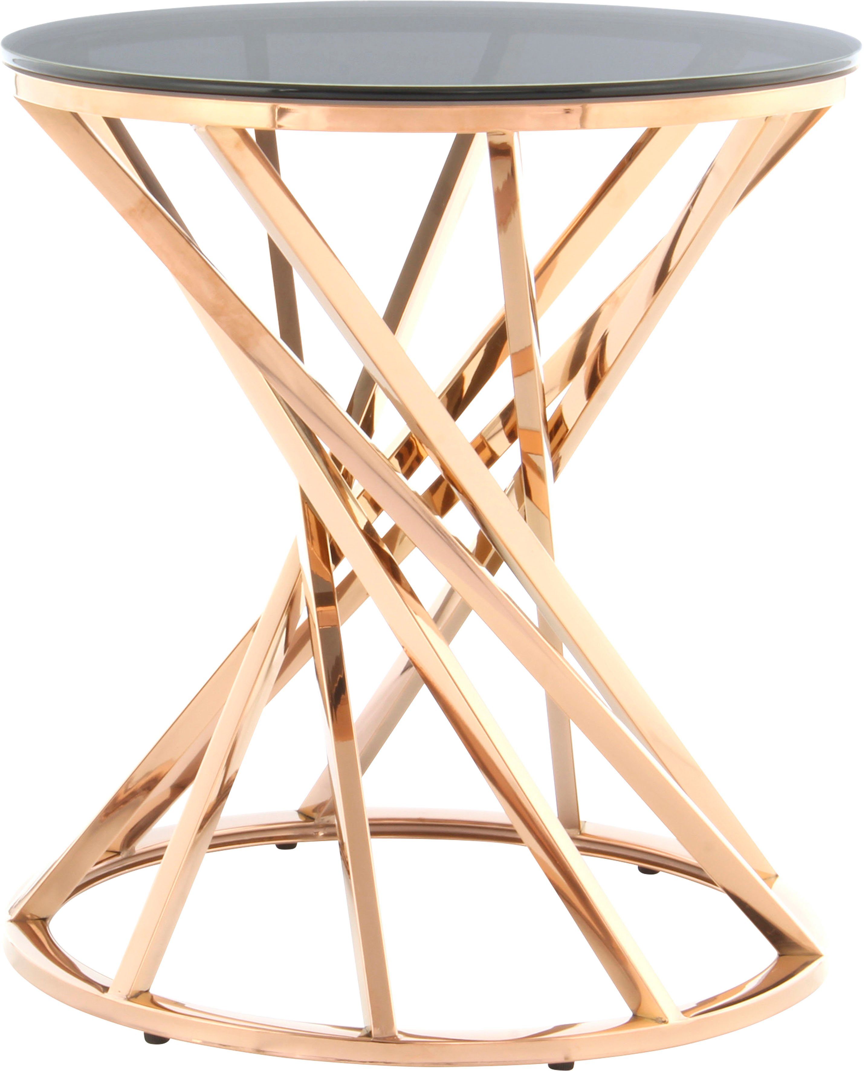 Kayoom Beistelltisch Wesley 125, Beistelltisch in elegantem Design,edles Gestell aus Metall (1-St), Glamouröses Design, hochwertige Verarbeitung, Hingucker-Gestell