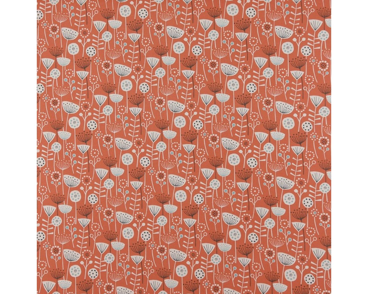 Thumbnail - Stoff Fryett`s Dekostoff Baumwollstoff Blumen abstrakt orange 138cm