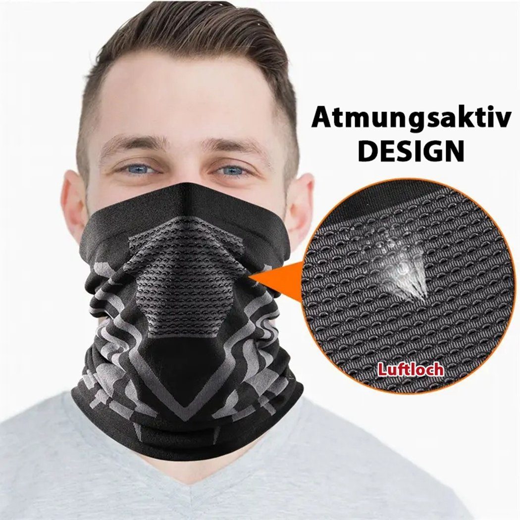 TUABUR warme Turban-Maske, Radfahren, Modeschal atmungsaktive Maske Ski-Schal, Winter Schwarz