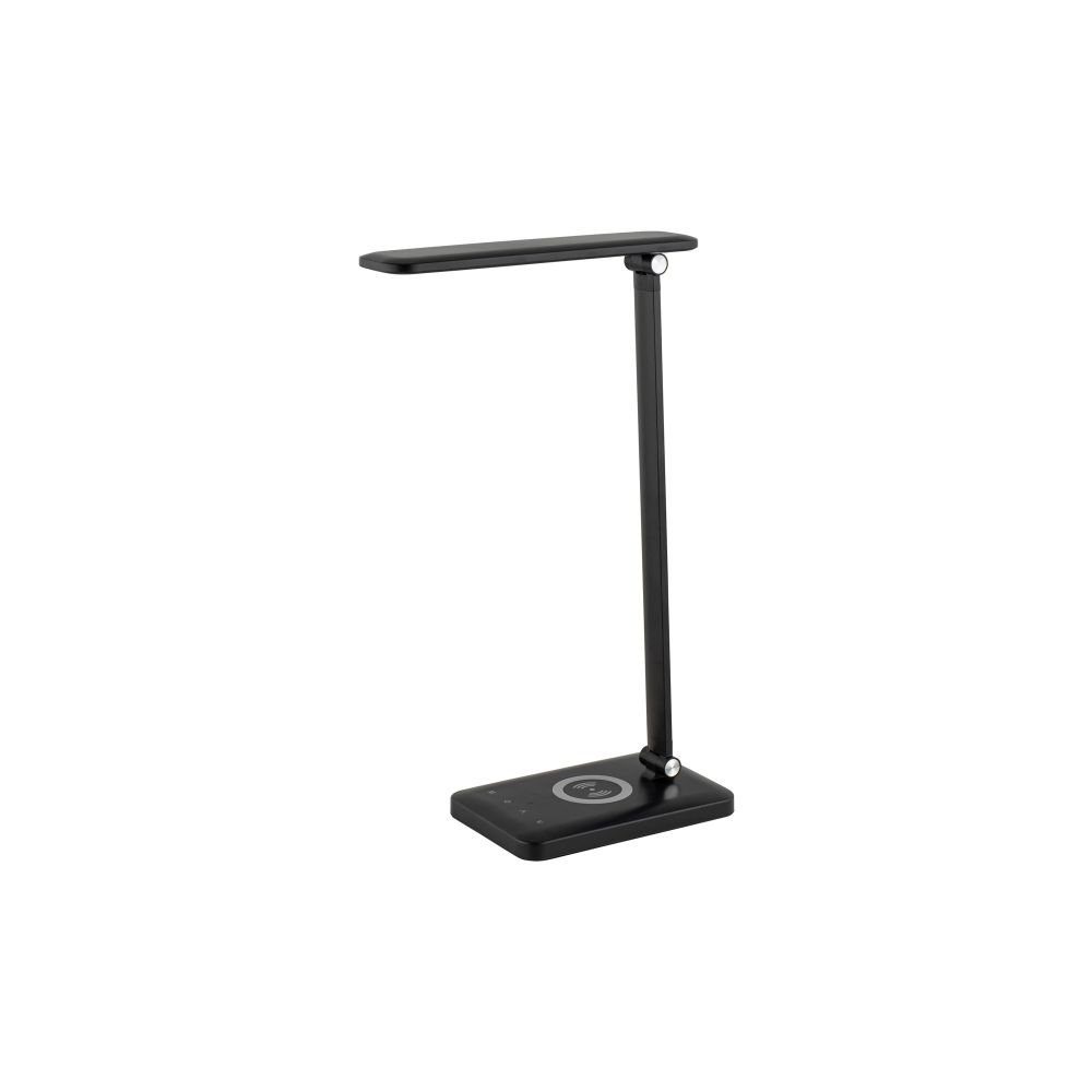 Licht-Erlebnisse Schreibtischlampe BRONA, LED fest integriert, LED SchreibTischlampe Schwarz H:42cm flexibel Büro