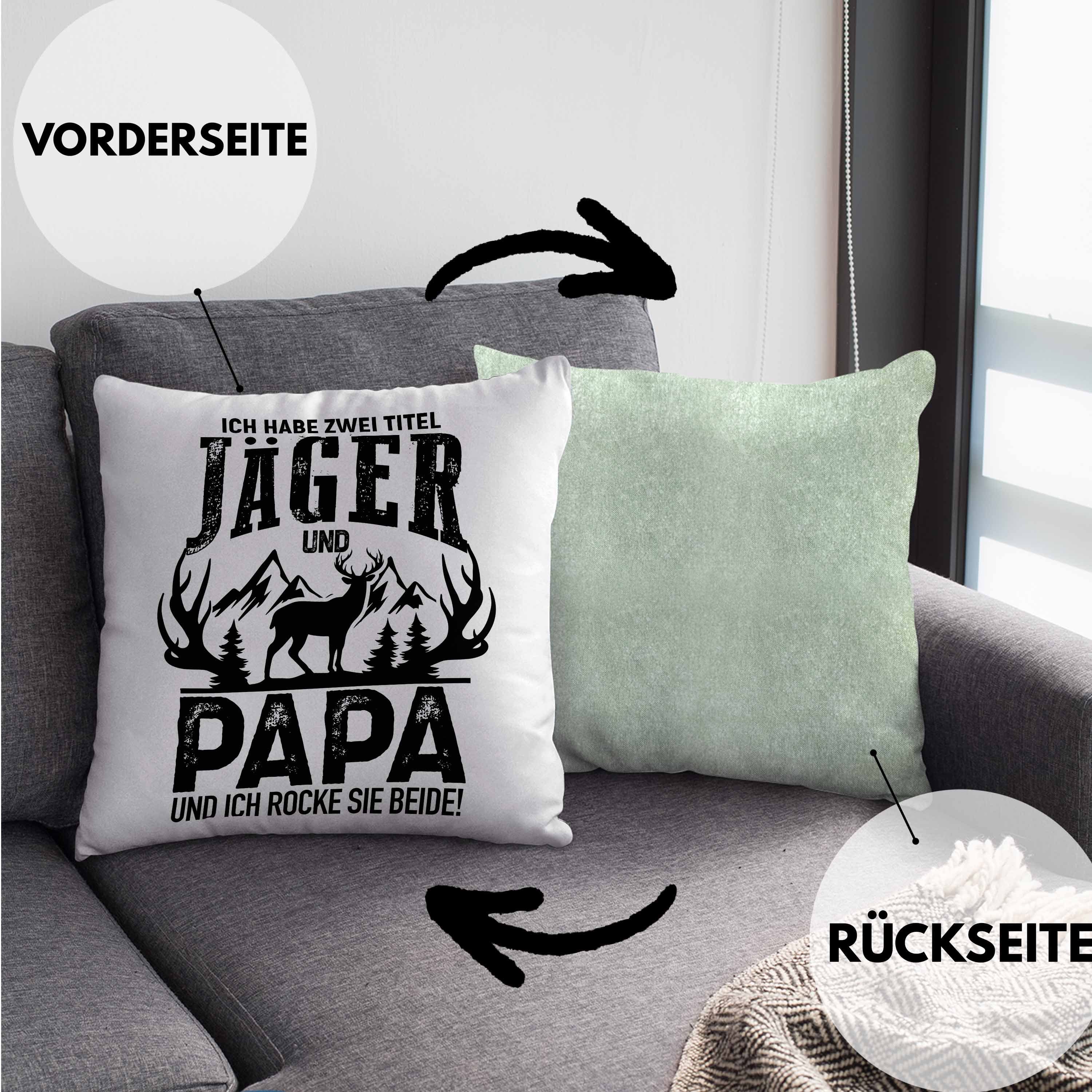 Trendation Dekokissen Trendation - Jäger und Papa Geschenk Kissen Vatertag günstig online kaufen