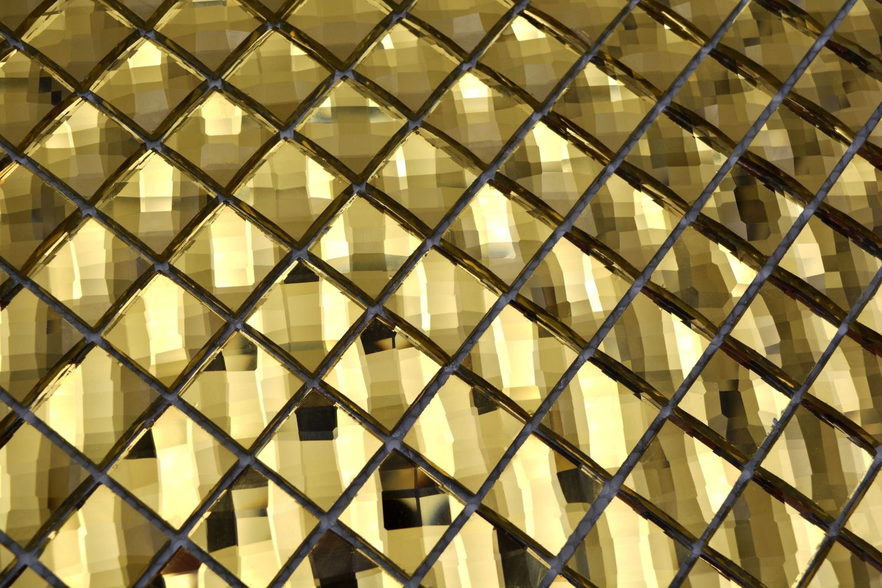 Glasmosaik Wandverblender Dekorativer Mosani Wandfliese Gold, Quadratisches Mosaikmatten, Crystal Mosaikfliesen / 10 Glas