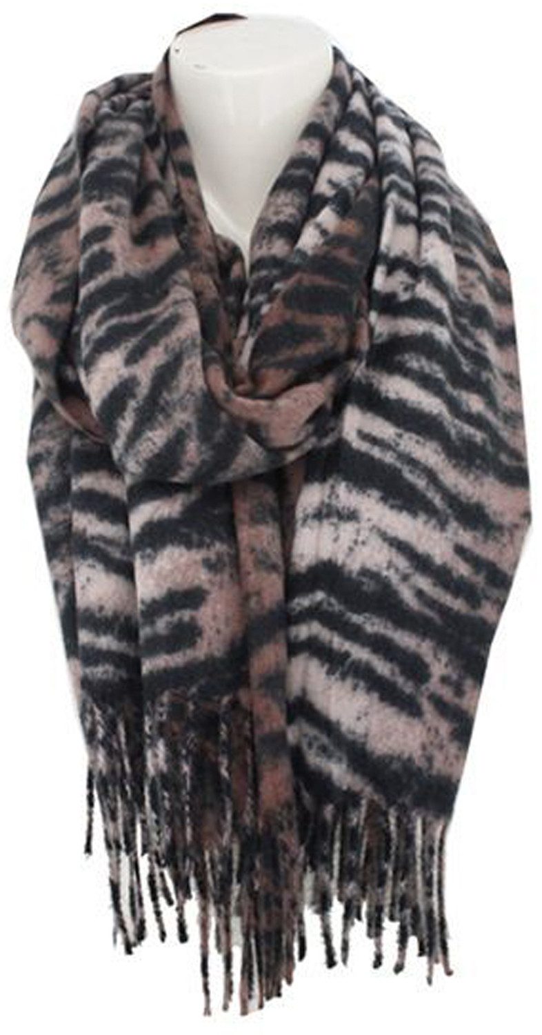 chic4home Schal Winter Weave, (1-St. 1-teilig), Damen Schal ca.70x180cm Leoparden oder Tiger weiches Kaschmir-Gefühl
