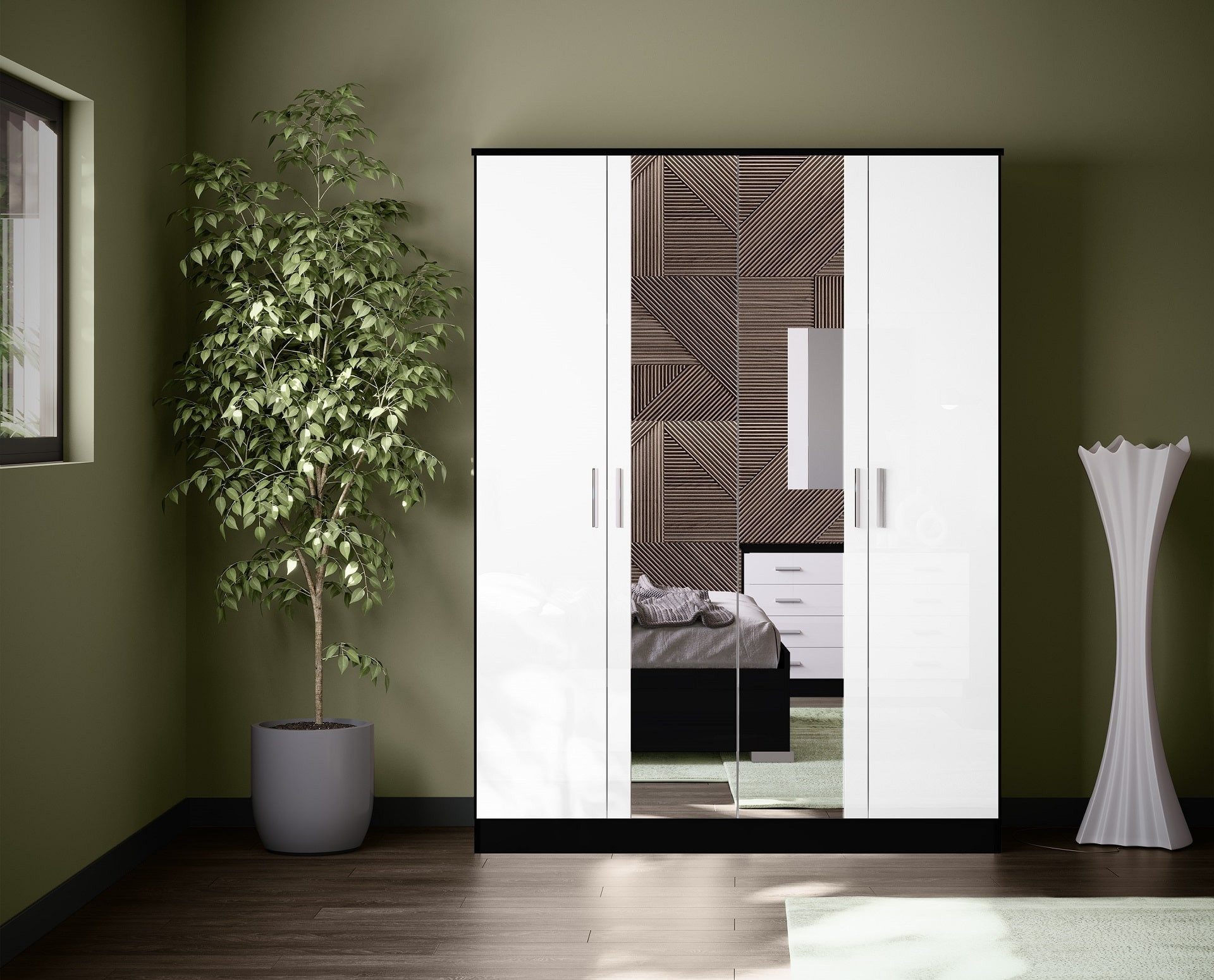 Interdesign24 Schlafzimmer-Set Noemi, (6-Teilig, in Schwarz/Weiß günstig online kaufen