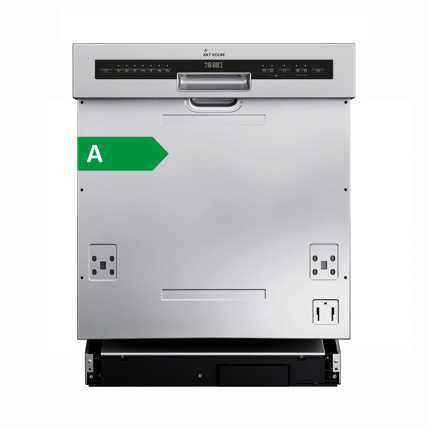 KKT KOLBE teilintegrierbarer Geschirrspüler DW60TI, 9,5 l, 14 Maßgedecke, 60cm / Edelstahl / AquaStop / 7 Programme / 14 Maßgedecke