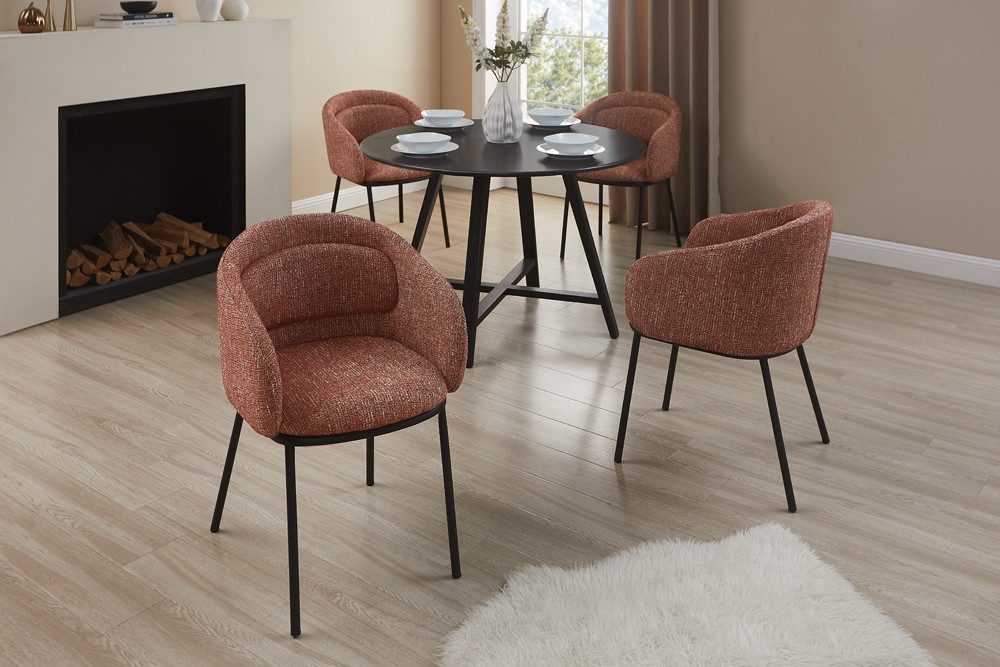 riess-ambiente Esszimmerstuhl FLORENZ rostrot / schwarz günstig online kaufen