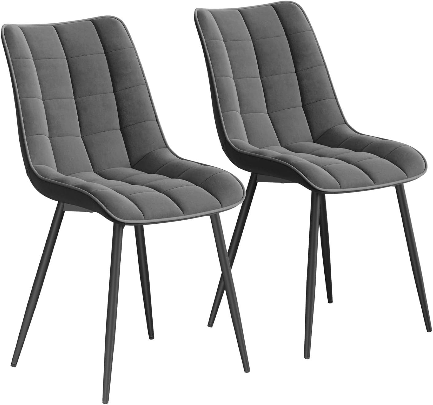 Woltu Esszimmerstuhl (2er-Set), Sessel mit Rückenlehne, Metallbeine