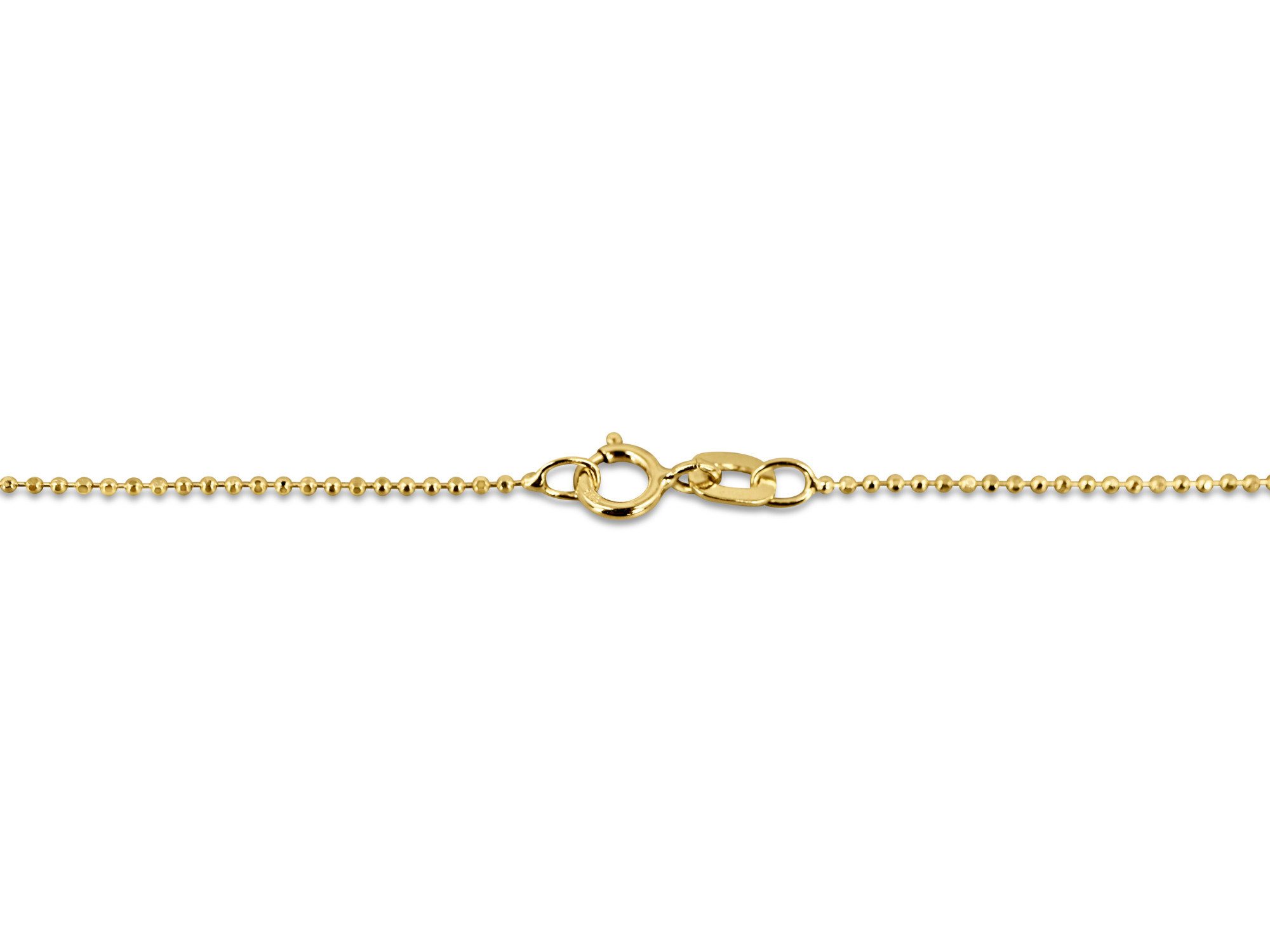 Antares Gold Goldkette Kügelchenkette 14K Gold – 45 cm, 1 mm, Hellgold, stabiler Karabinerverschluss, edle Schmuckbox