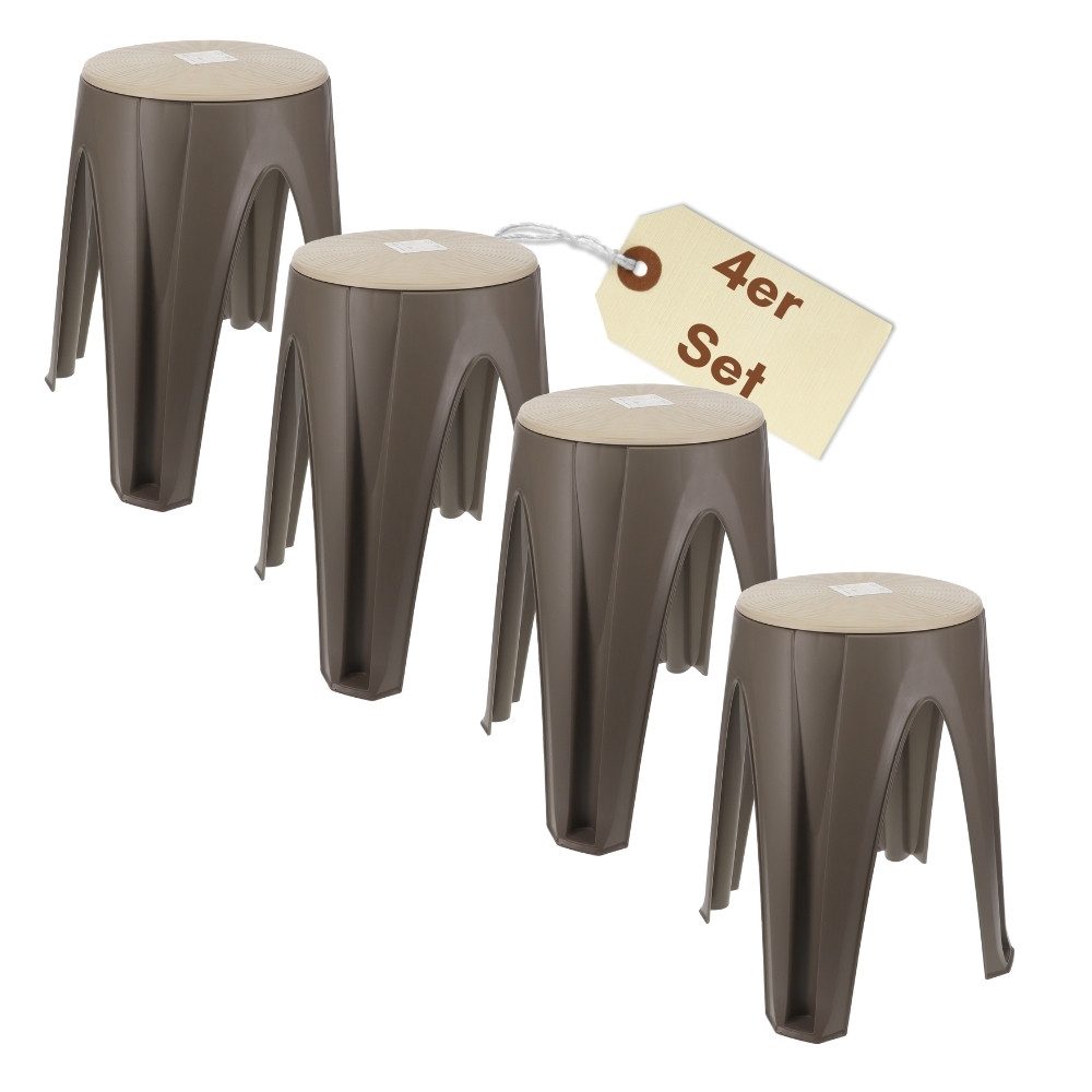 GarPet Sitzhocker 4er Set Hocker Duschhocker Sitzhocker Drehhocker Schminkhocker