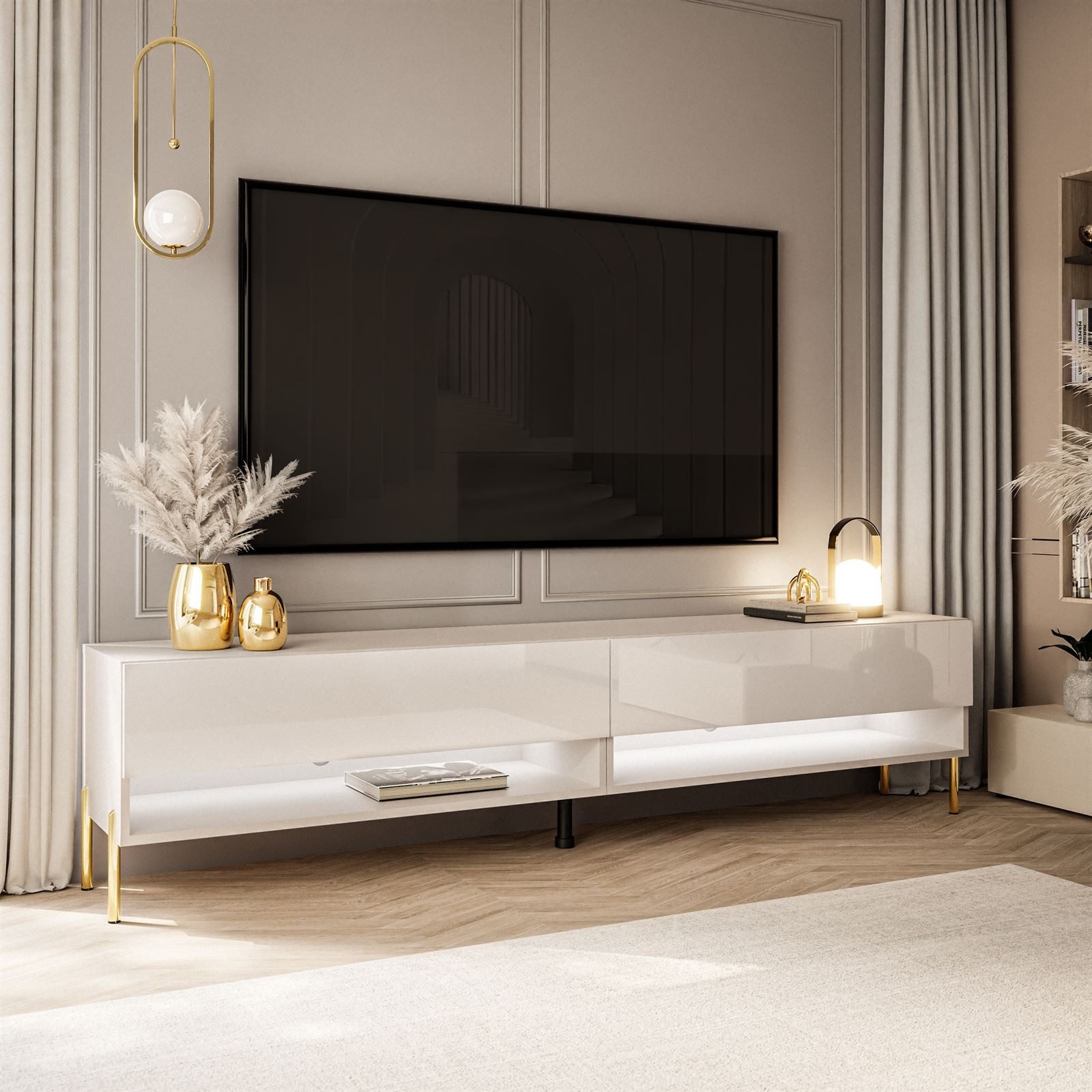 ALLHOUSE24 TV-Schrank ALISSE 180 cm GOLD günstig online kaufen