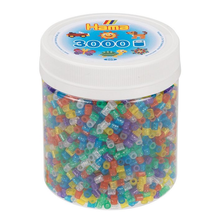 Dan Import Bügelperlen Bügelperlen Dose 3.000 Perlen Glitter Mix