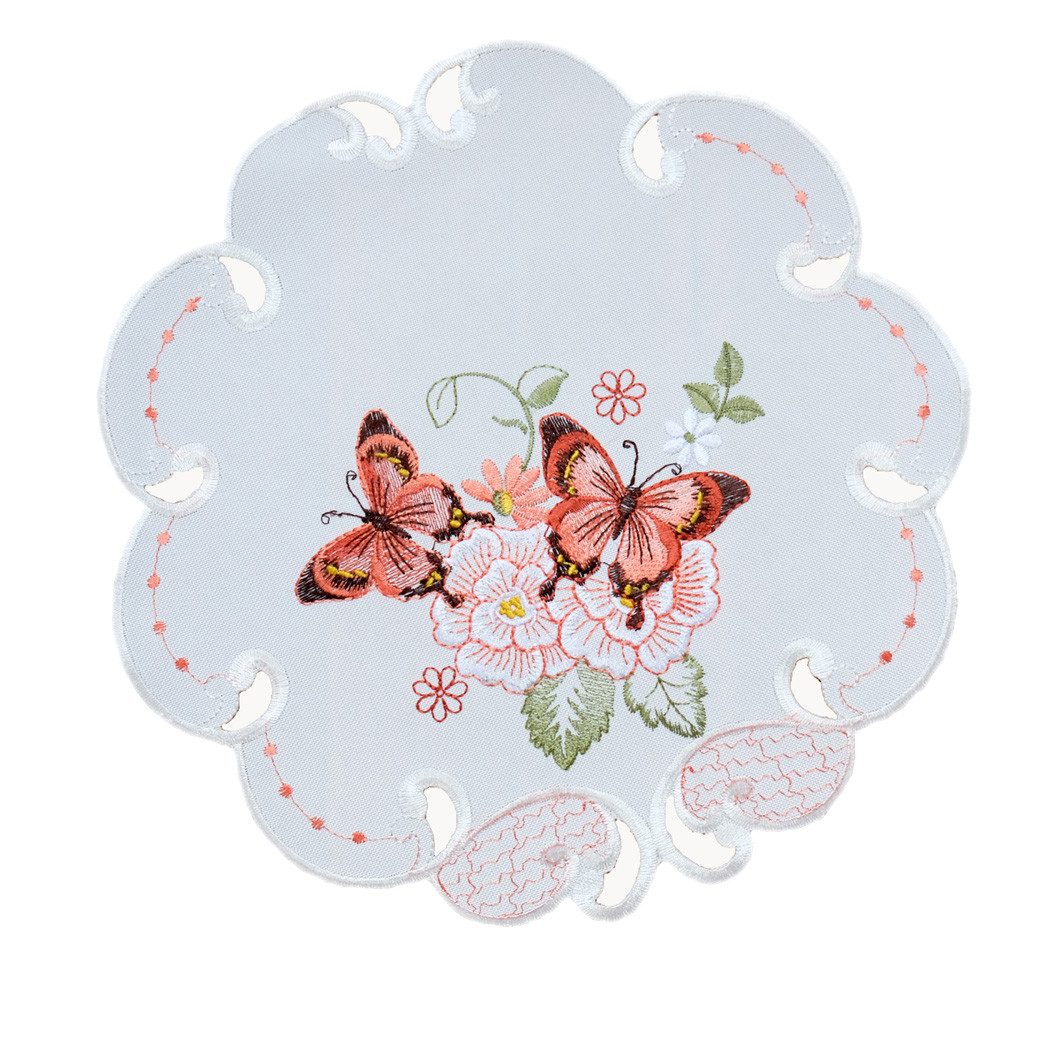 texpot Tischdecke Tischtuch Stickerei Schmetterling (1-tlg)