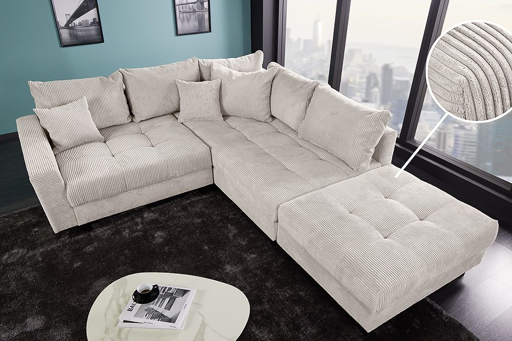 riess-ambiente Ecksofa KENT 220cm beige / günstig online kaufen