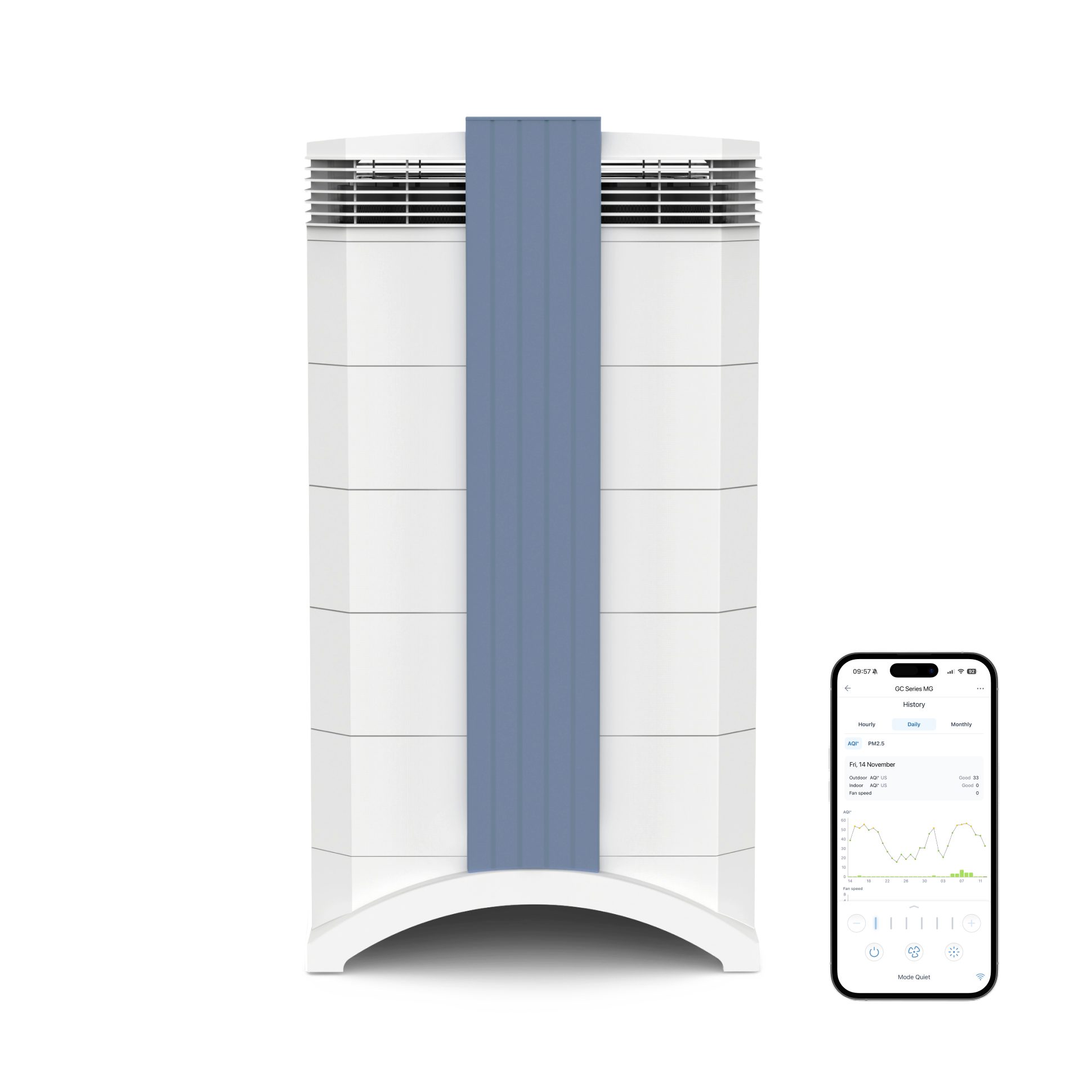 IQAir Luftreiniger GC MultiGas XE, für 93 m² Räume, mit Smart App & Aktivkohle gegen Gerüche, Rauch, Chemikalien
