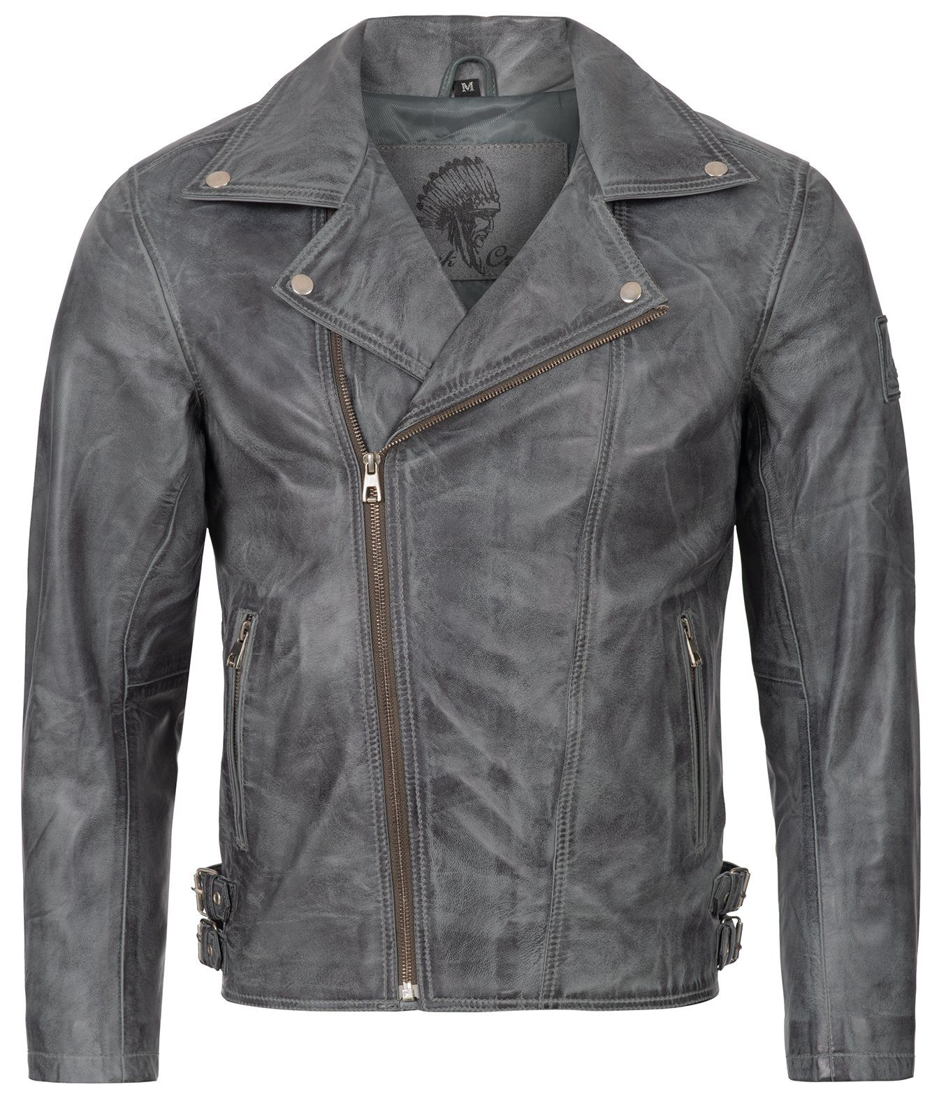 Rock Creek Lederjacke Herren Lederjacke H-182 Anthrazit