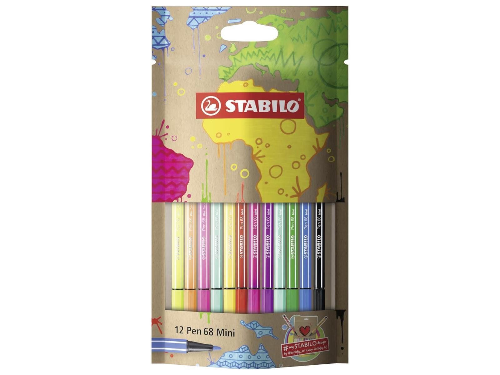 Faserstift STABILO Pen 68 Filzstift Mini - 1 mm - 12er Set