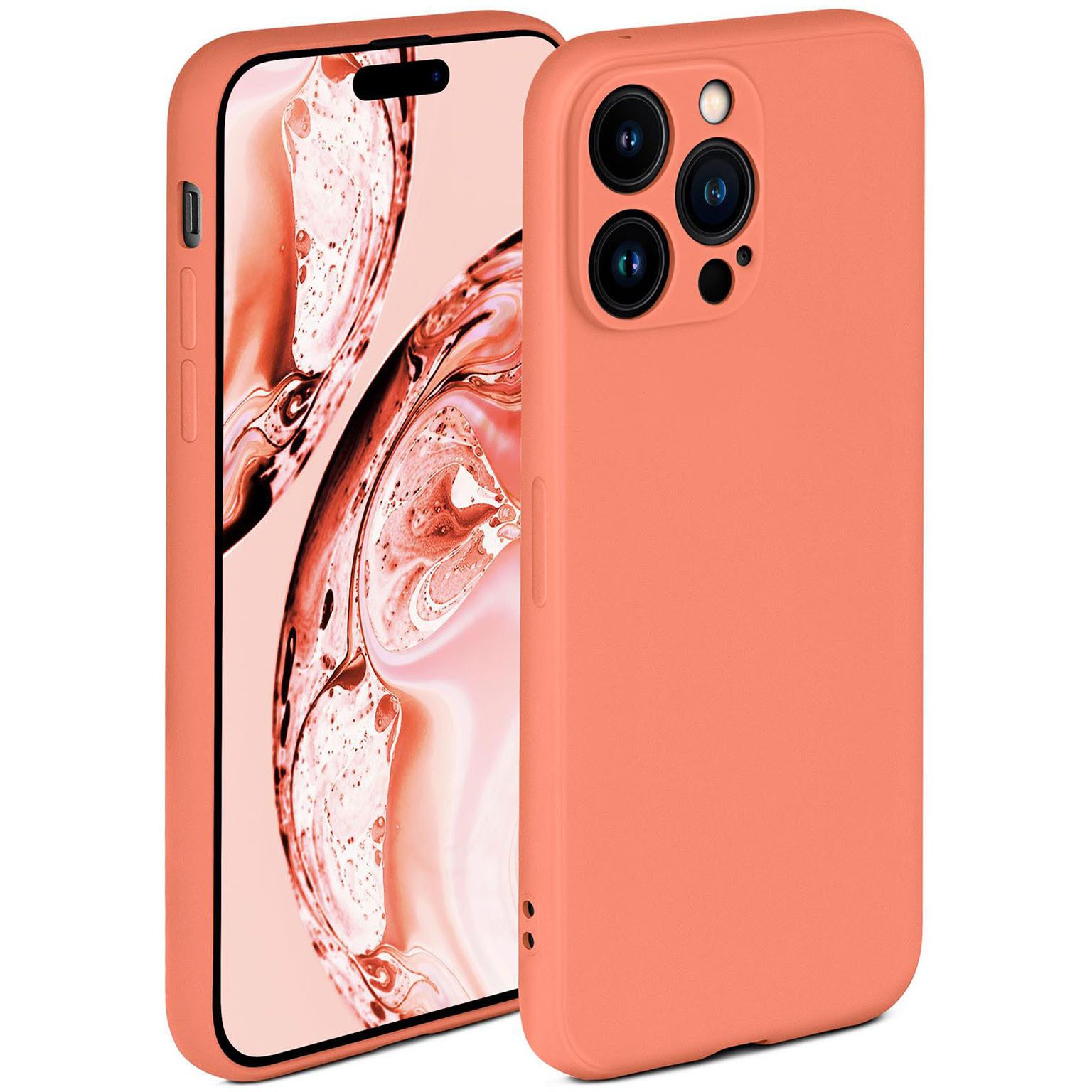 ONEFLOW Handyhülle für iPhone 14 Pro Hülle Silikon Soft Case Koralle Rosa 6,1 Zoll, Silikonhülle Cover Dünn Handytasche TPU Schutzhülle mit Kameraschutz