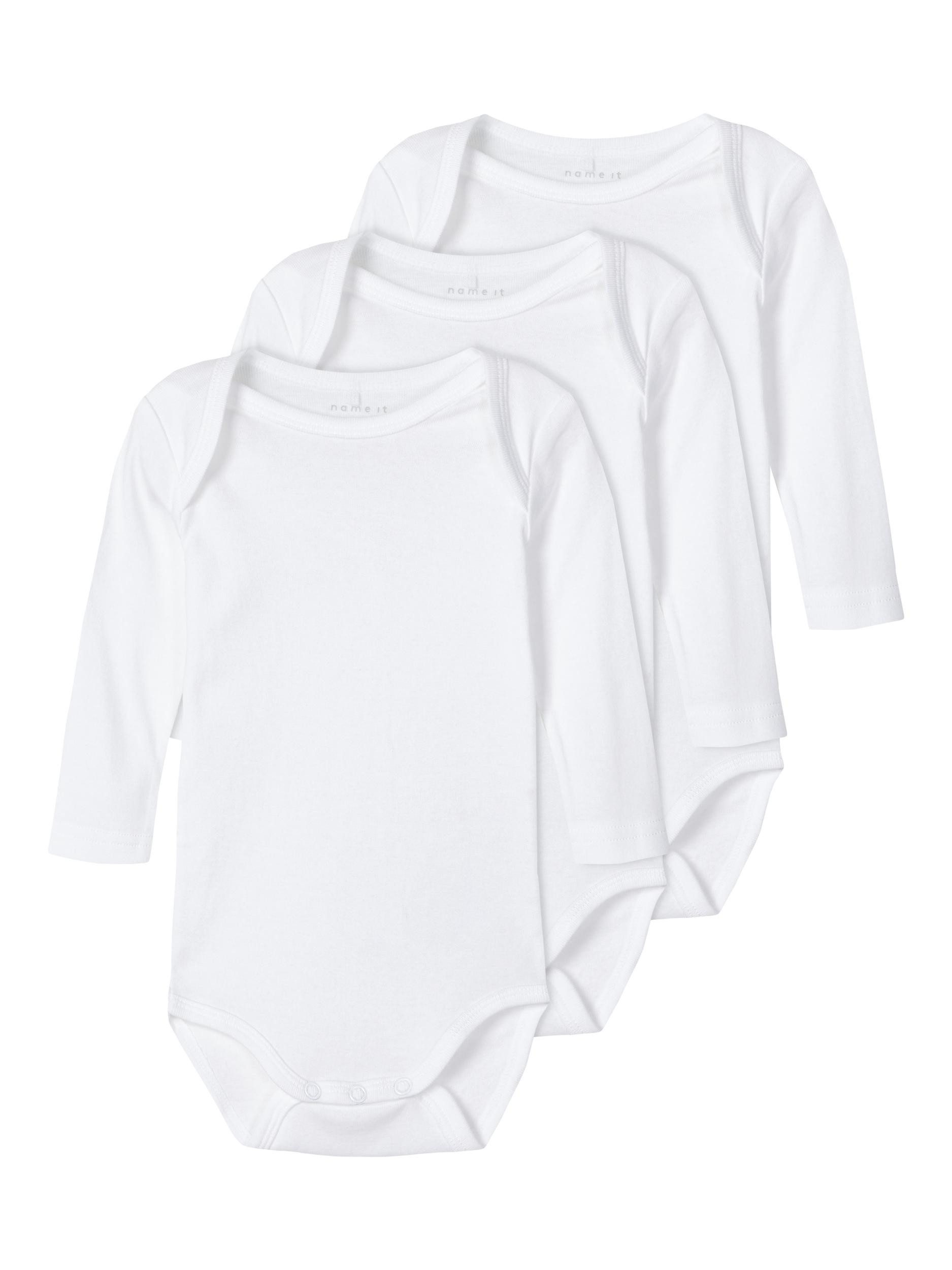 Langarmbody Baby einfarbig im 3er Pack