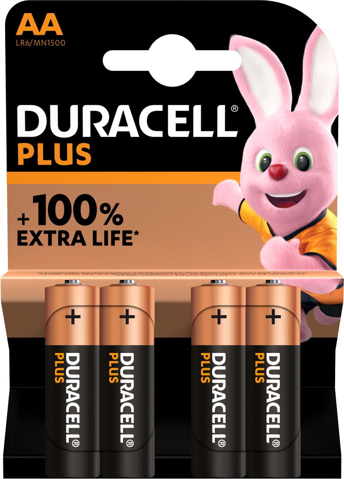 Duracell 4er Pack Plus Batterie, LR6 (4 St)