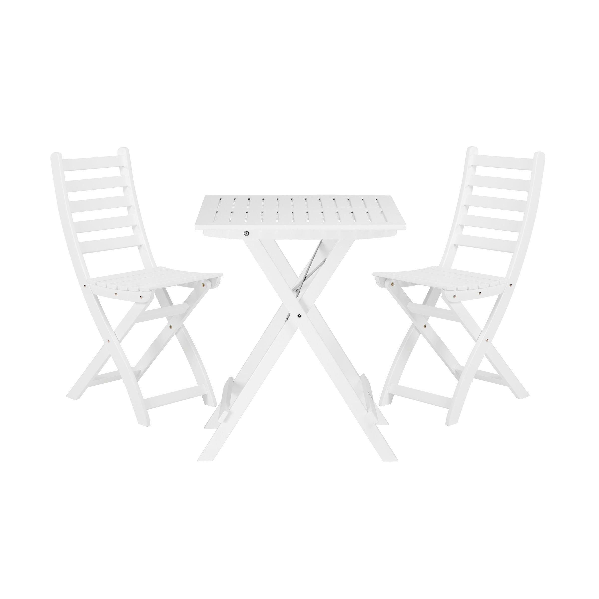 BUTLERS Sitzgruppe »LODGE Set für 2 Personen«, Set für 2 Personen in Weiß -  Klapptisch und Stuhl - geöltes Akazienholz online kaufen | OTTO