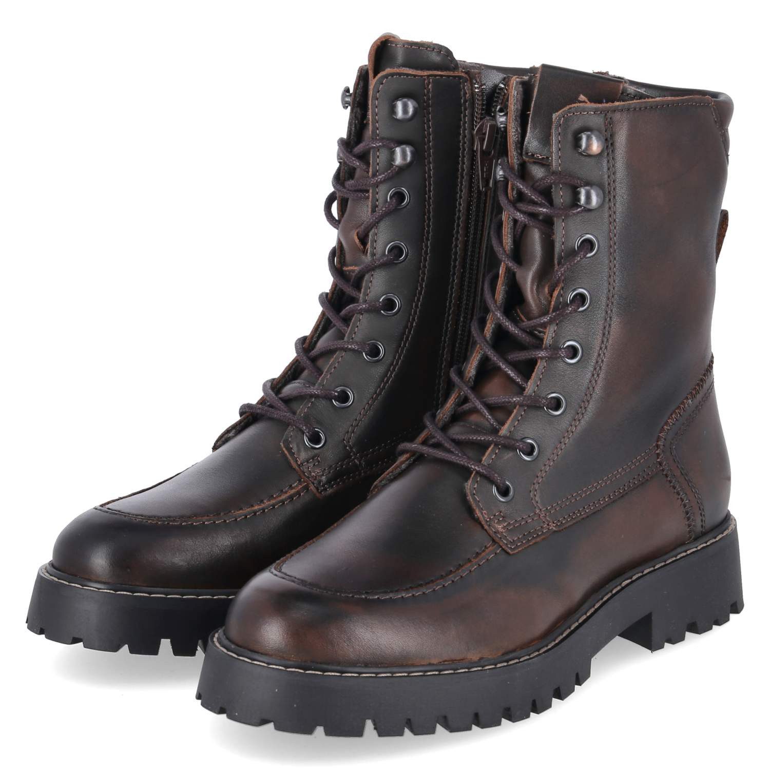 Fräulein Frida Fräulein Frida F-8541 Florent. Cognac Damen Glattleder brown Schnürstiefel