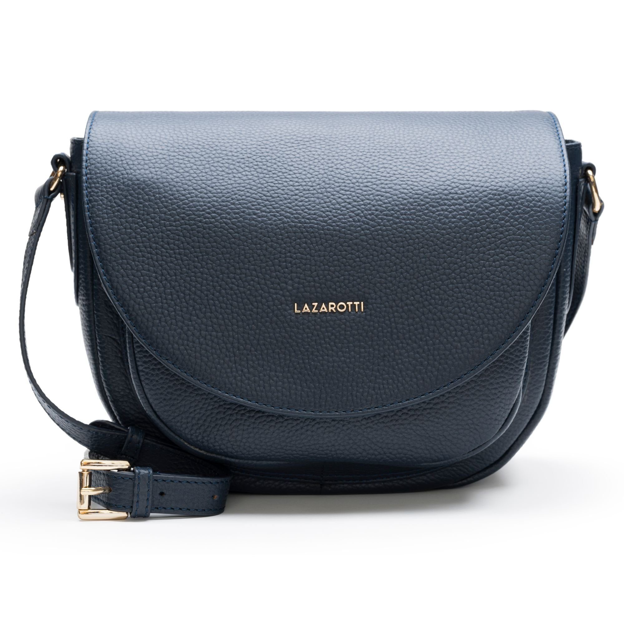 Lazarotti Umhängetasche Bologna Leather, Leder navy