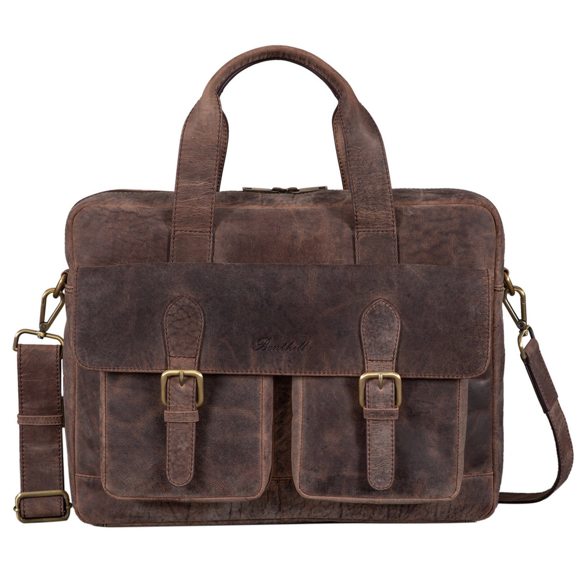 Benthill Aktentasche Echt Leder Laptoptasche Notebooktasche Umhängetasche L günstig online kaufen