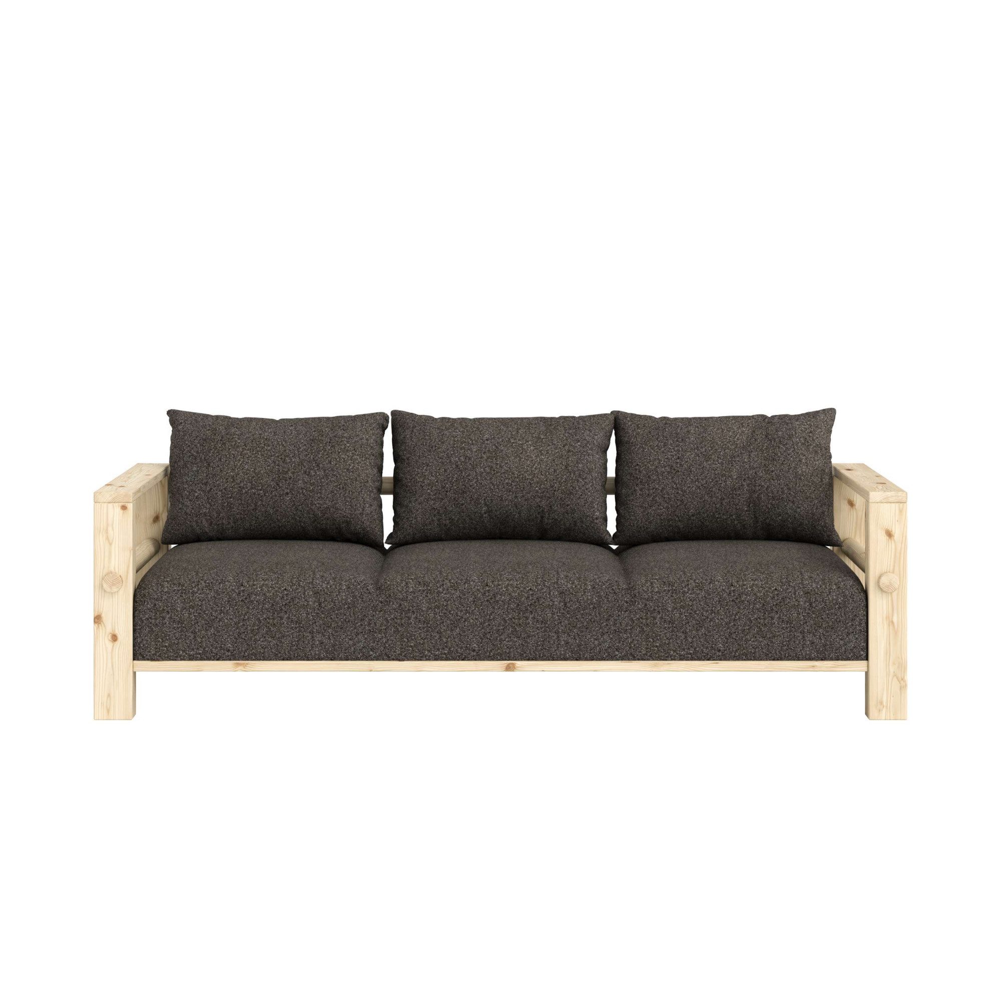 Karup Design Sofa Bare Sofa, Schlafsofa mit Boxspring, 3-Sitzer, Couch, Bettfunktion, Boxspring-Matratze mit Sprungfedern, 3 Rückenkissen, Made in Europe