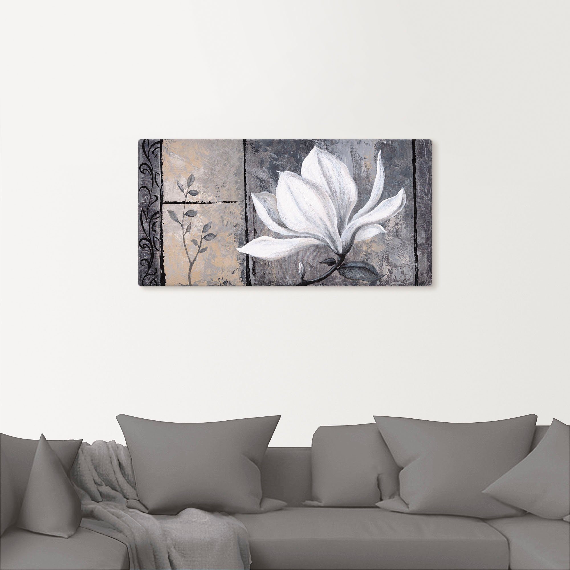 Artland Leinwandbild Klassische Magnolie, Blumen (1 St), auf Holzrahmen gespannt