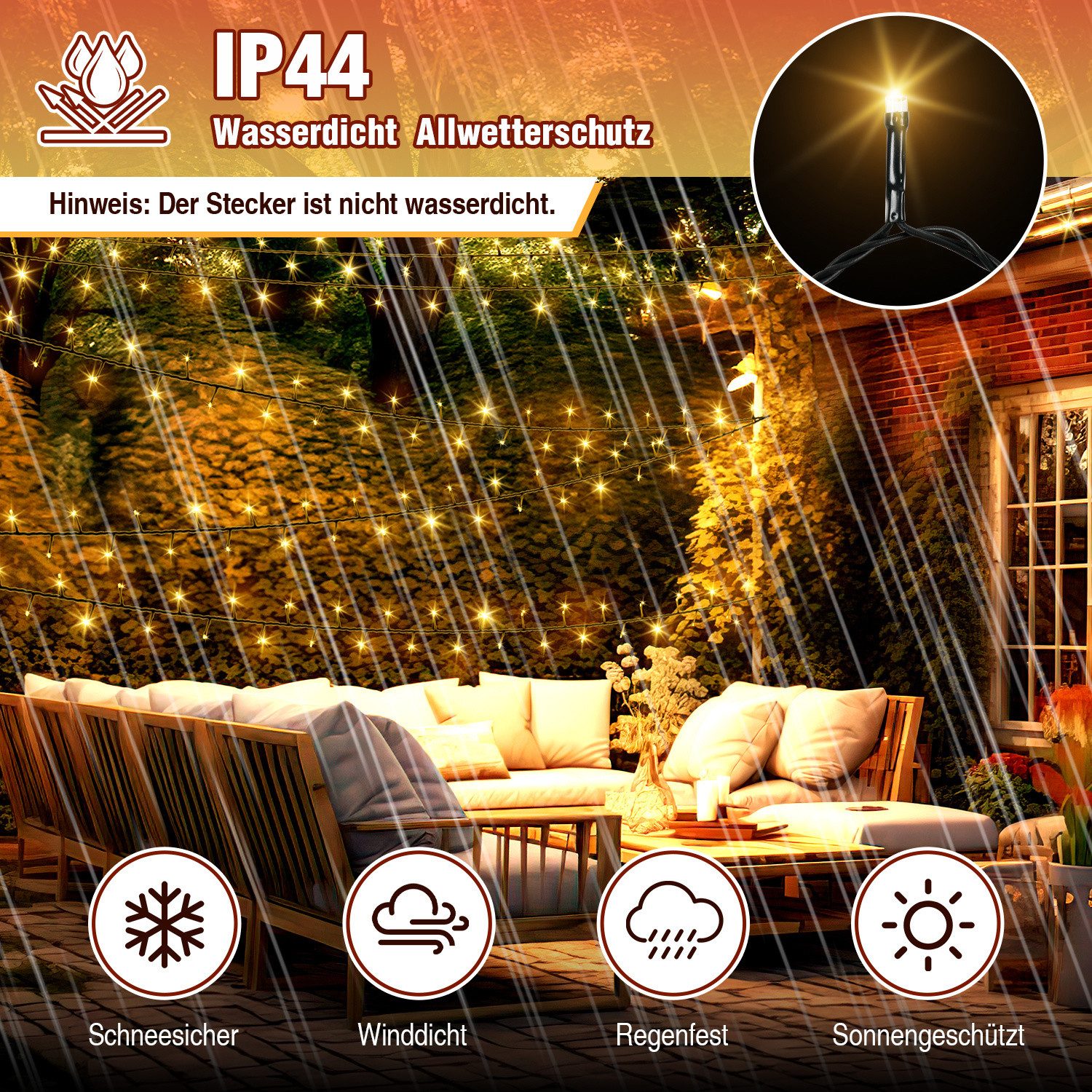 Clanmacy LED-Lichterkette 10-200M LED Lichterkette Weihnachten für Außen In günstig online kaufen