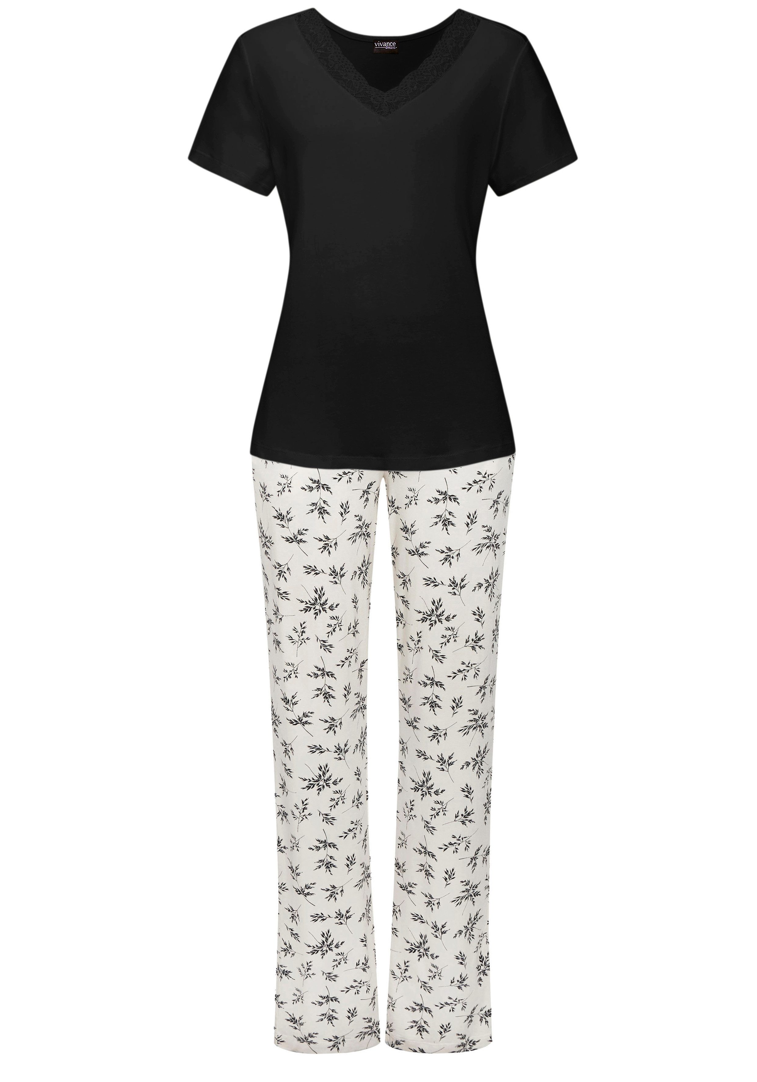 Vivance Dreams Pyjama (Set, 2 tlg) mit süßem Blumen-Print günstig online kaufen