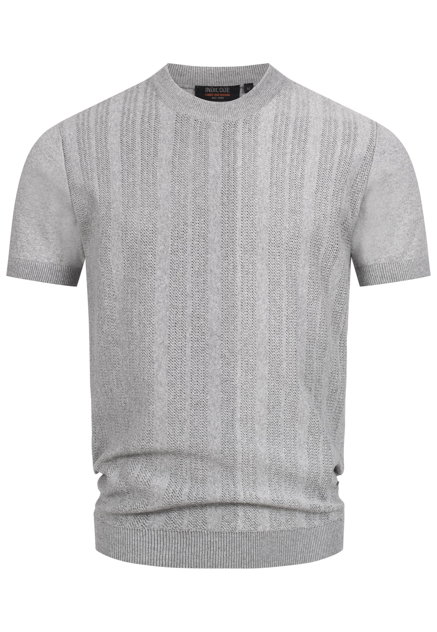 Indicode T-Shirt Herren INVarson Shirt Tee Herrenshirt mit vertikalem Stric günstig online kaufen