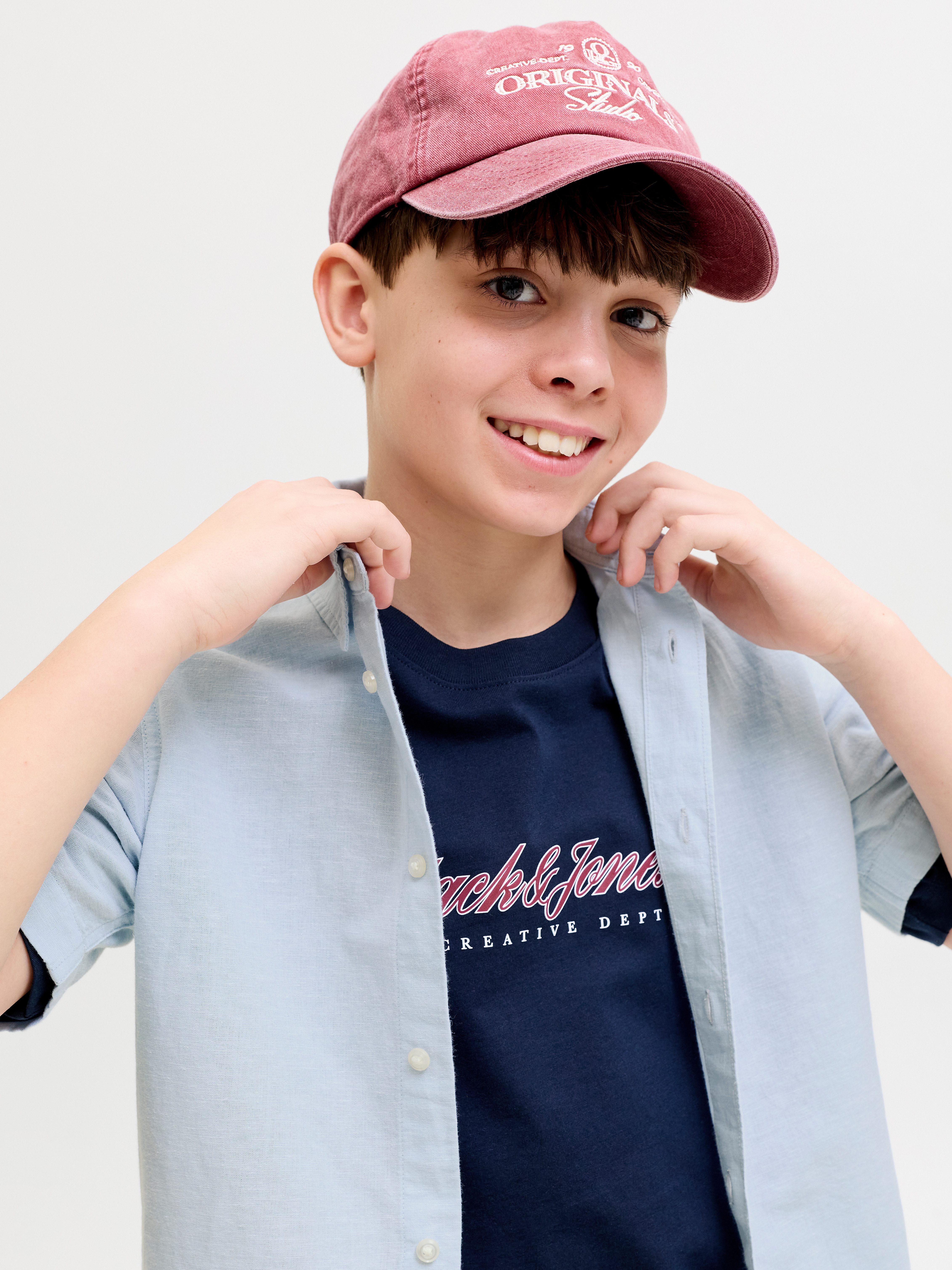 Jack & Jones Junior Kurzarmhemd JJEBREEZE LINEN BLEND SHIRT S/S SN JNR