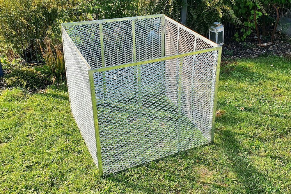 BruKa Komposter XL Metall Komposter Feuerverzinkt Metallkomposter Kompost, 500 l, Metall Verzinkt