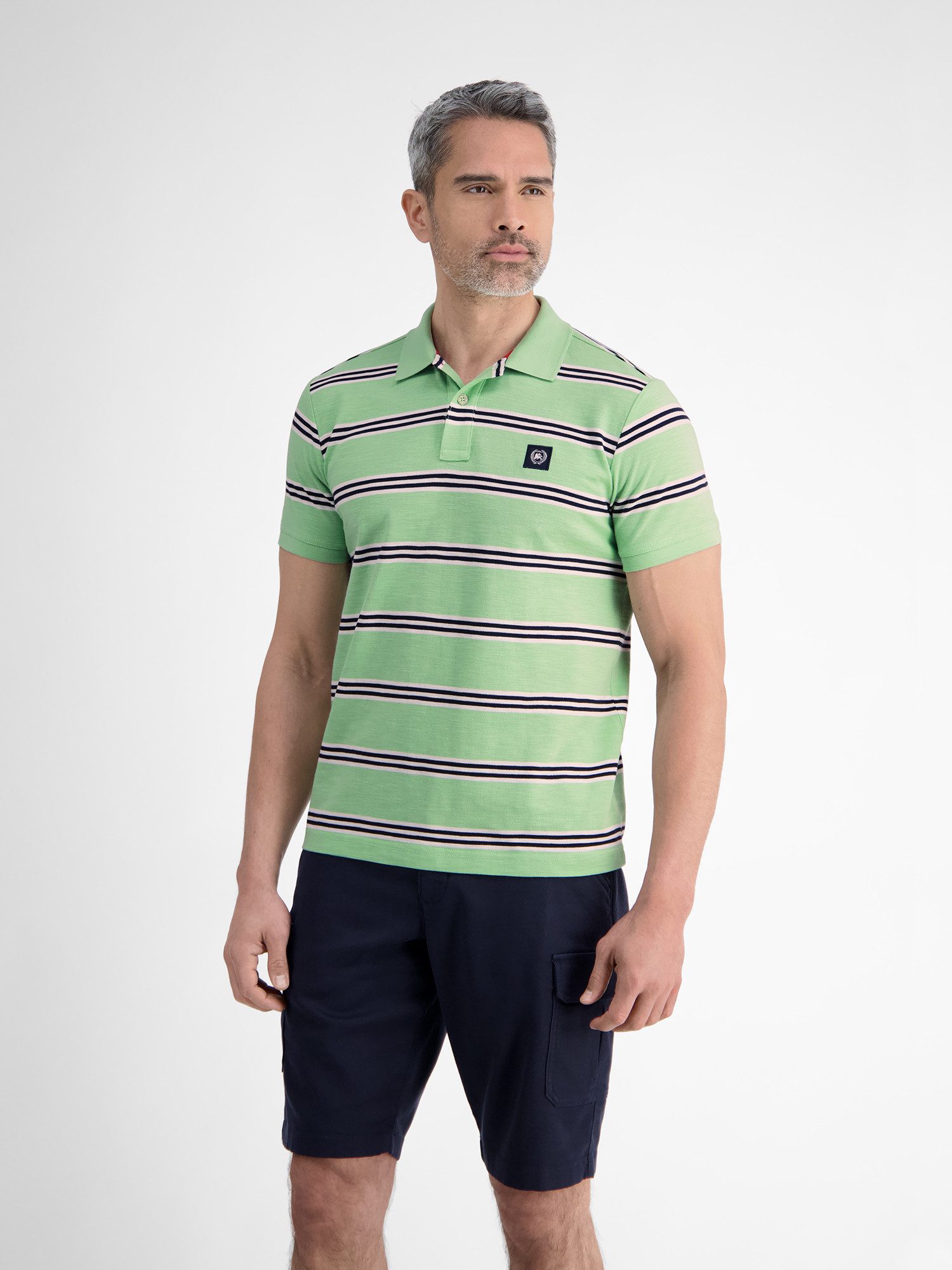 LERROS Poloshirt Herren Poloshirt in Rugby-Optik