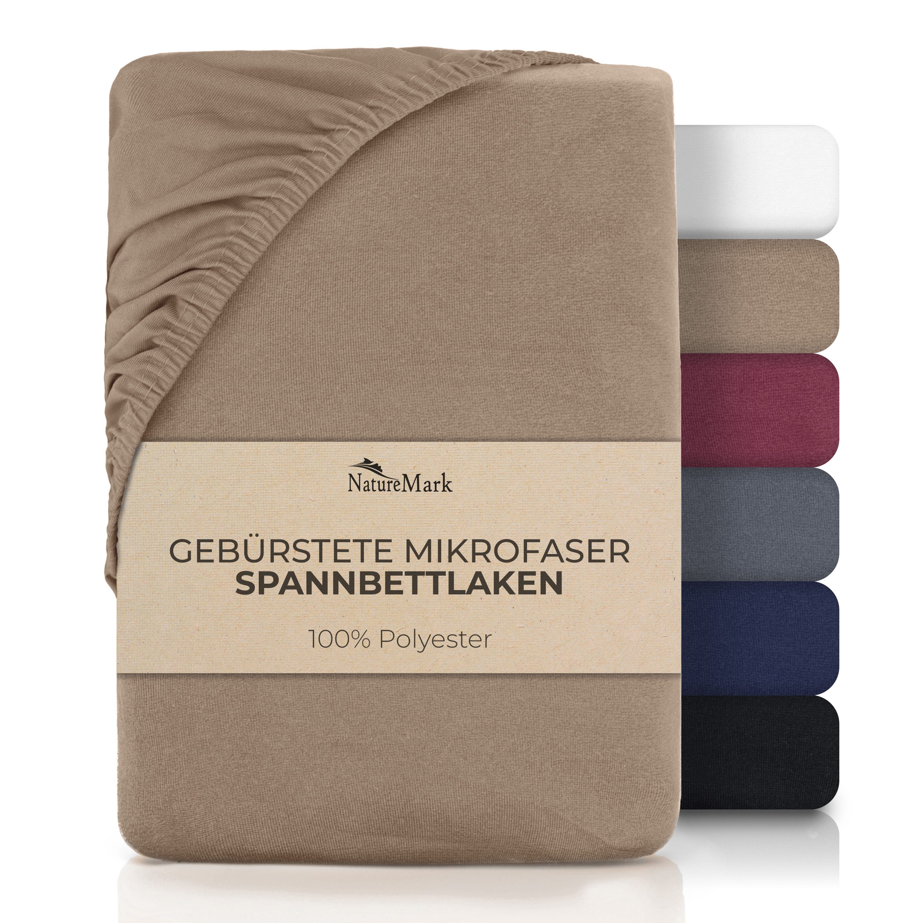 NatureMark Spannbettlaken Gebürstete Mikrofaser, Polyester, Gummizug: rundu günstig online kaufen
