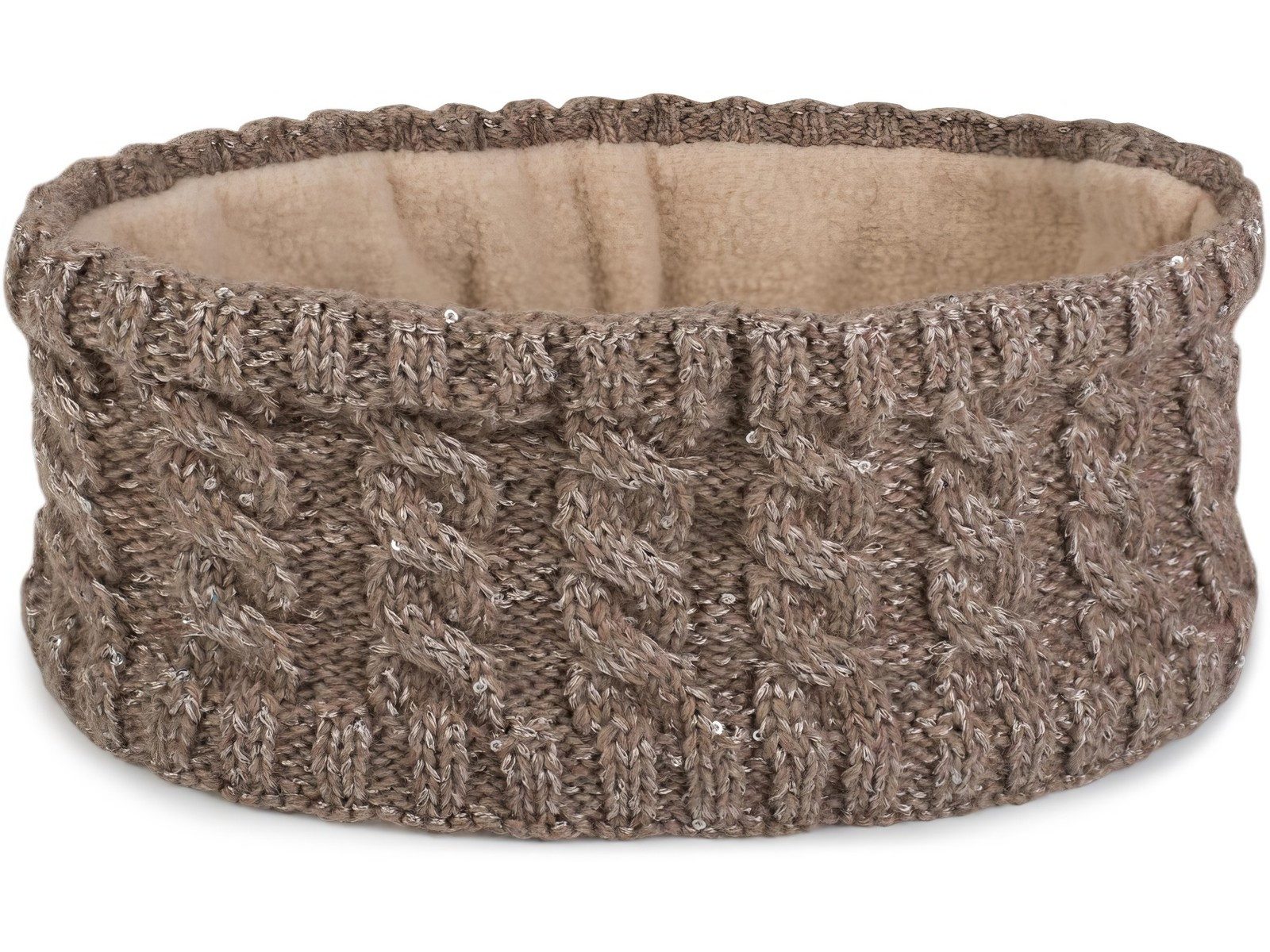 Stirnband Strick Stirnband Zopfmuster Pailletten