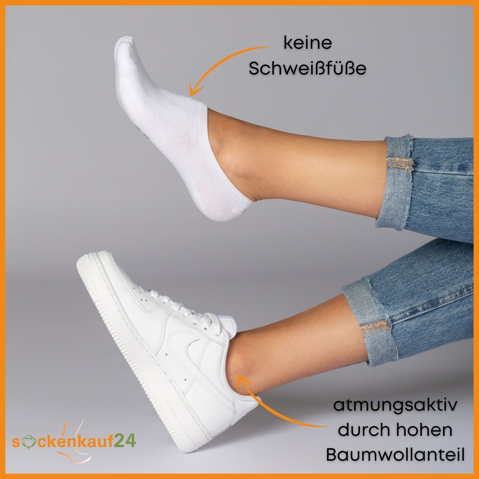 sockenkauf24 Sneakersocken 20 Paar Füßlinge Damen&Herren mit Silikon tief ausgeschnitten