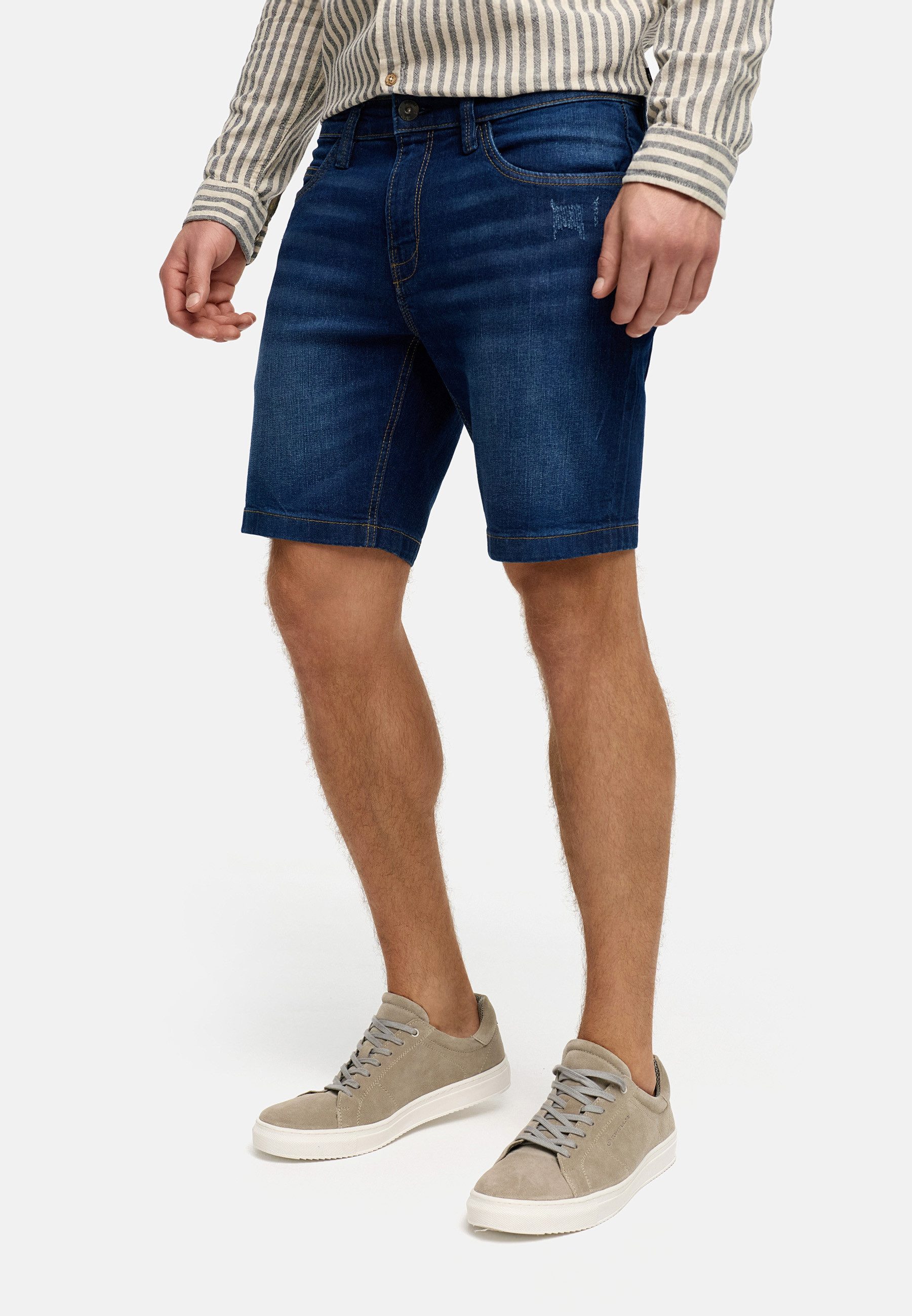 Indicode Jeansshorts Herren INMCFly Jeans Shorts Herrenshorts stretchy Denim-Shorts mit crushed washing