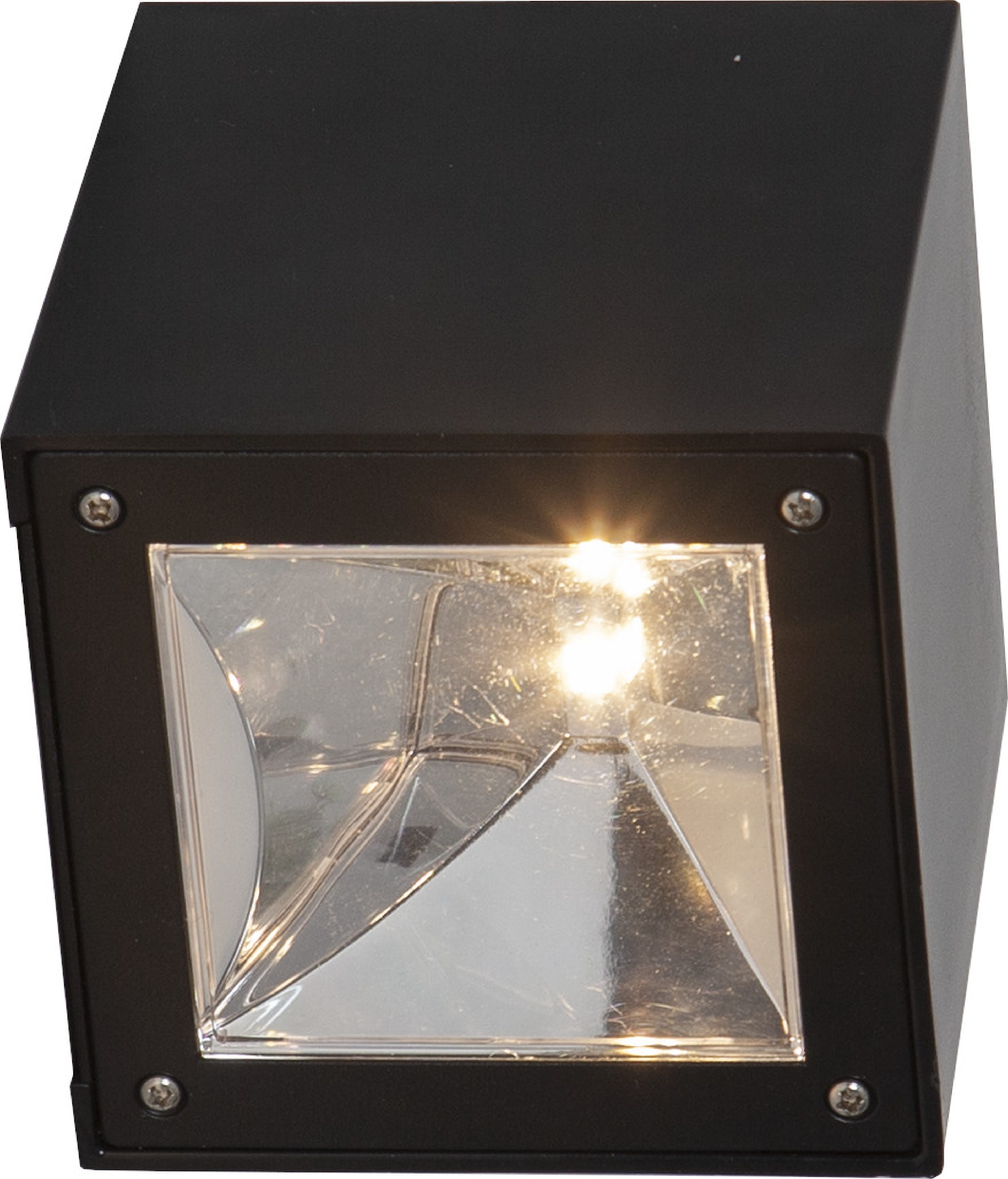 STAR TRADING LED Solarleuchte Solar-Wandleuchte Wandy Cube, Tageslichtsensor, LED fest integriert, Warmweiß, Dämmerungssensor, schwarzes Design