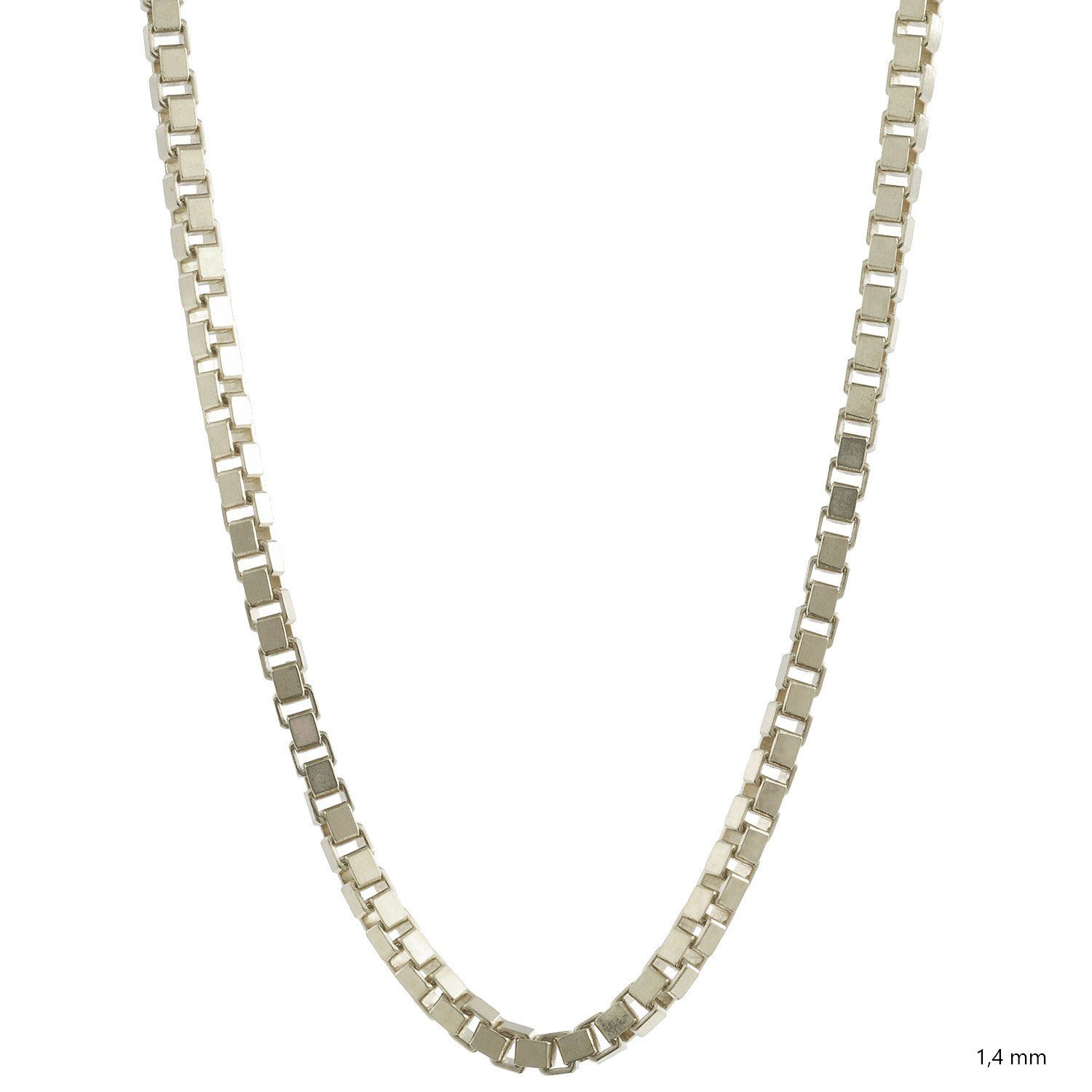 HOPLO Silberkette Silberkette Venezianerkette Länge 40cm - Breite 1,4mm - 925 Silber, Made in Germany – Bild 5 von 5