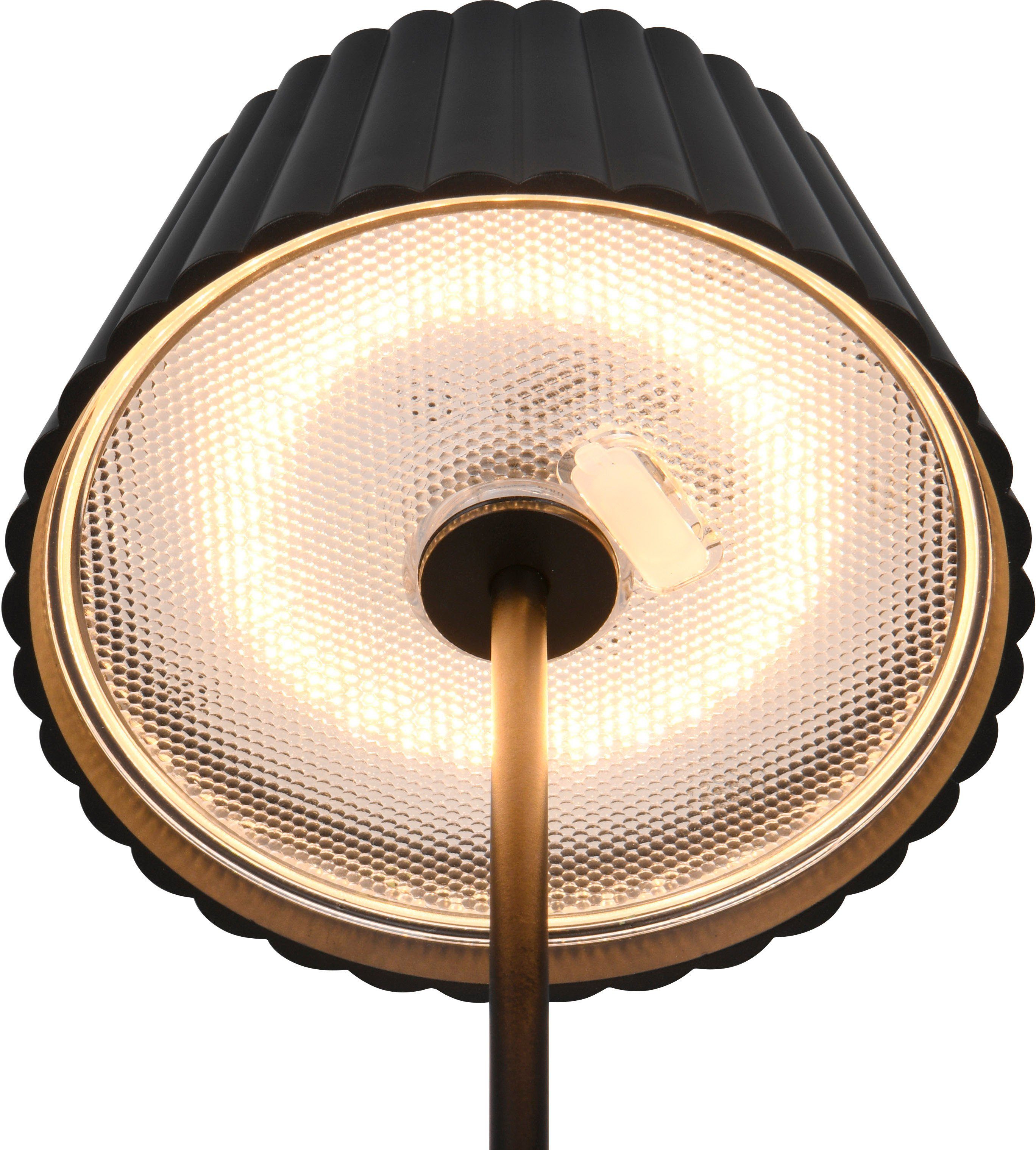 Reality Leuchten LED Außen-Stehlampe SUAREZ, Dimmfunktion, USB-Ladefunktion, LED fest integriert, Warmweiß, Outdoor Akku Stehleuchte 123 cm, Touch-Dimmer, USB-C Anschluss, IP44