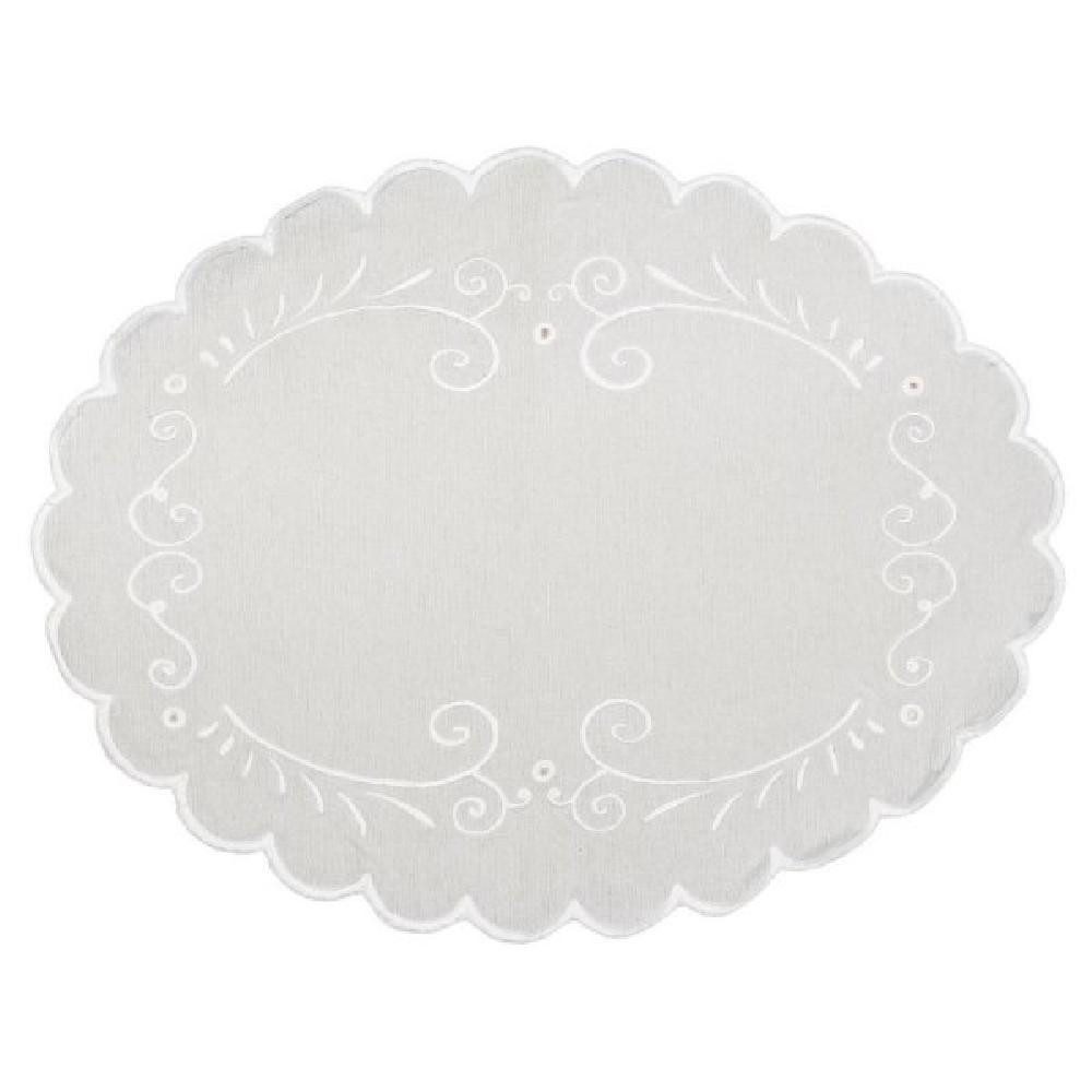 Ib Laursen Stoffserviette Ib Laursen Serviette für Brotkörbe Oval mit Stickereien (30x22cm)