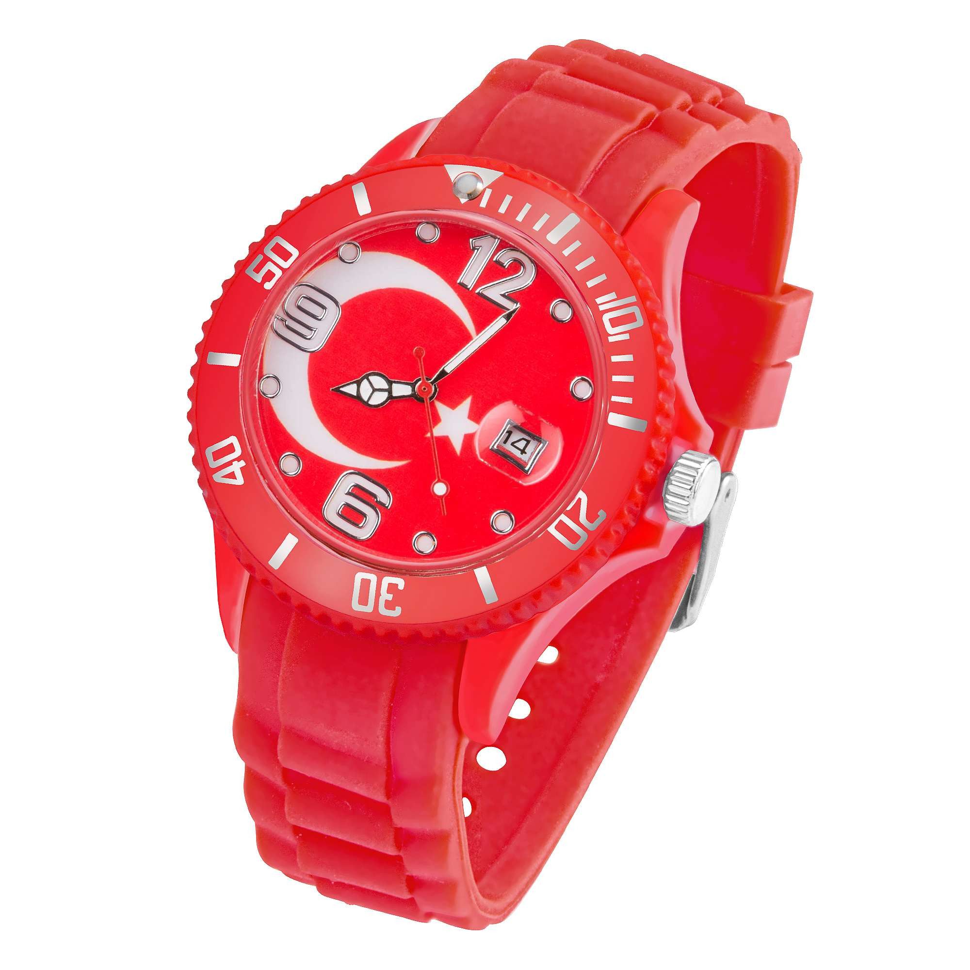 Taffstyle Quarzuhr Fußball WM Fan Armbanduhr Länderflaggen Silikonuhr Quarz Unisex, (Sportliche Fußballuhr mit Länderflaggen und flexiblem Silikonarmband), ideal auch als Geschenk